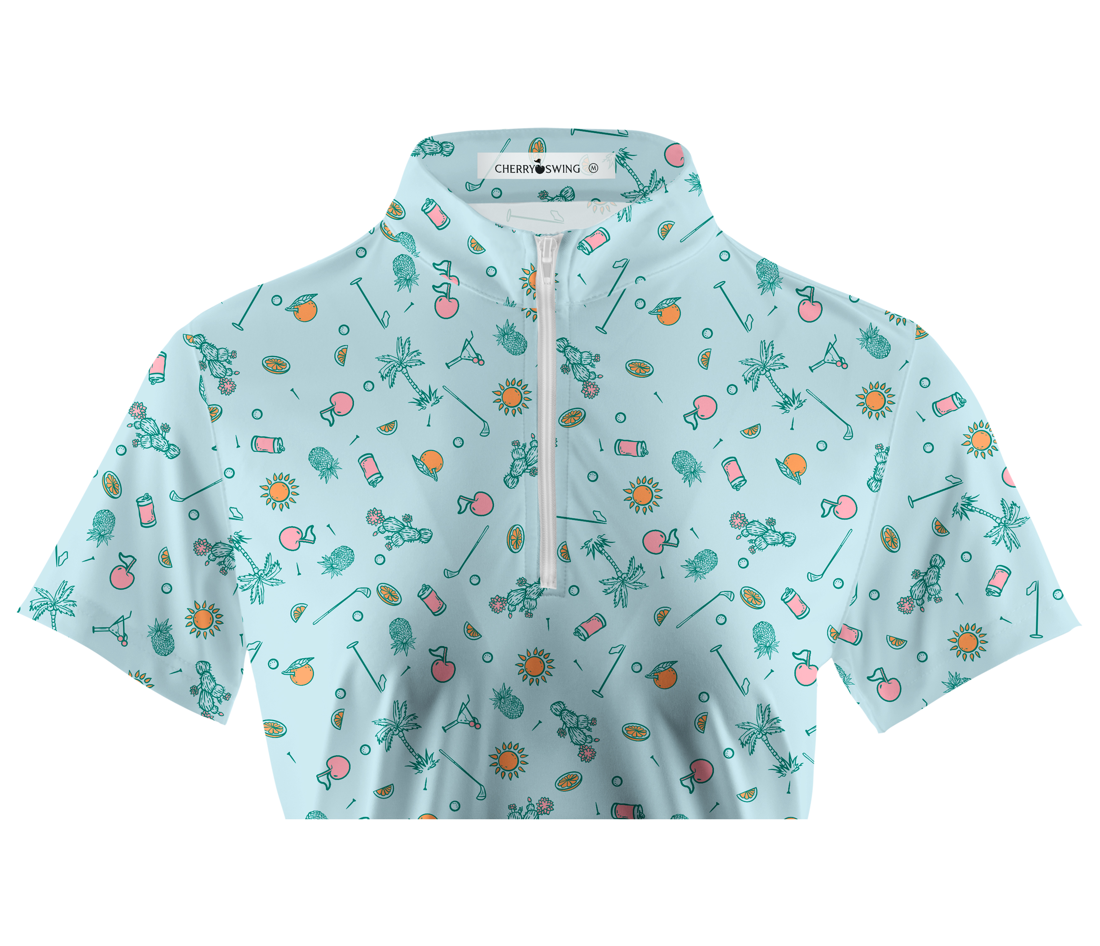Cherryswing Women's Tropical Vacation Short Sleeve Golf Shirt