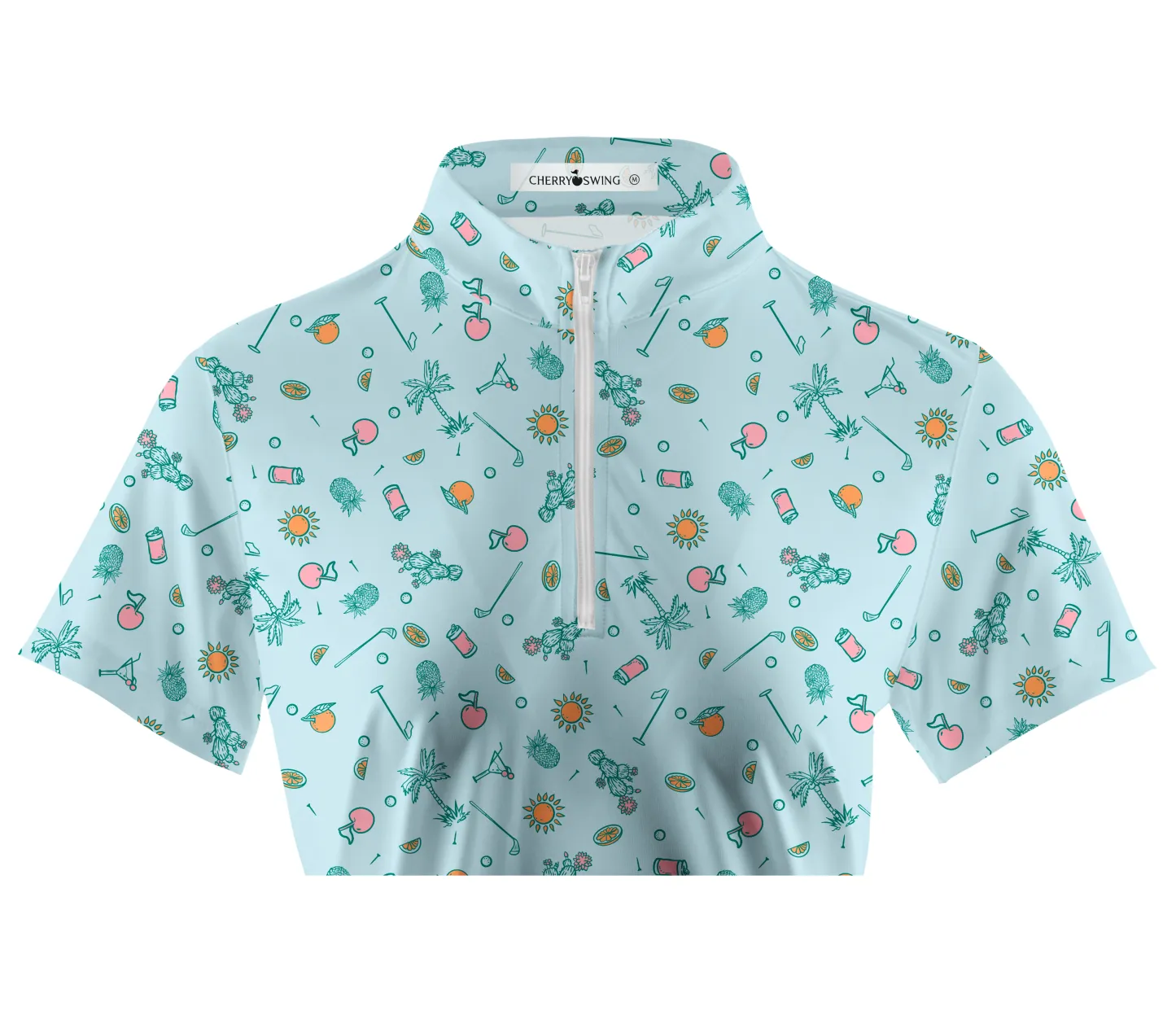 Cherryswing Women's Tropical Vacation Short Sleeve Golf Shirt