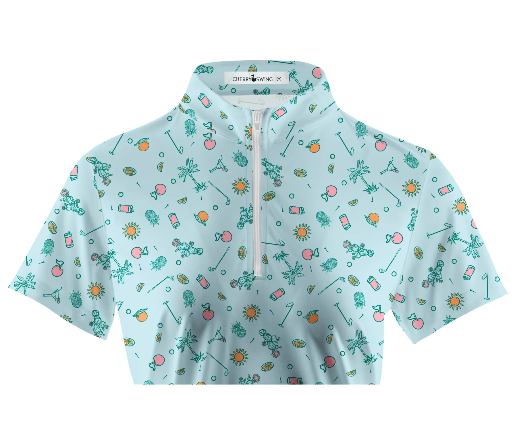 Cherryswing Women's Tropical Vacation Short Sleeve Golf Shirt