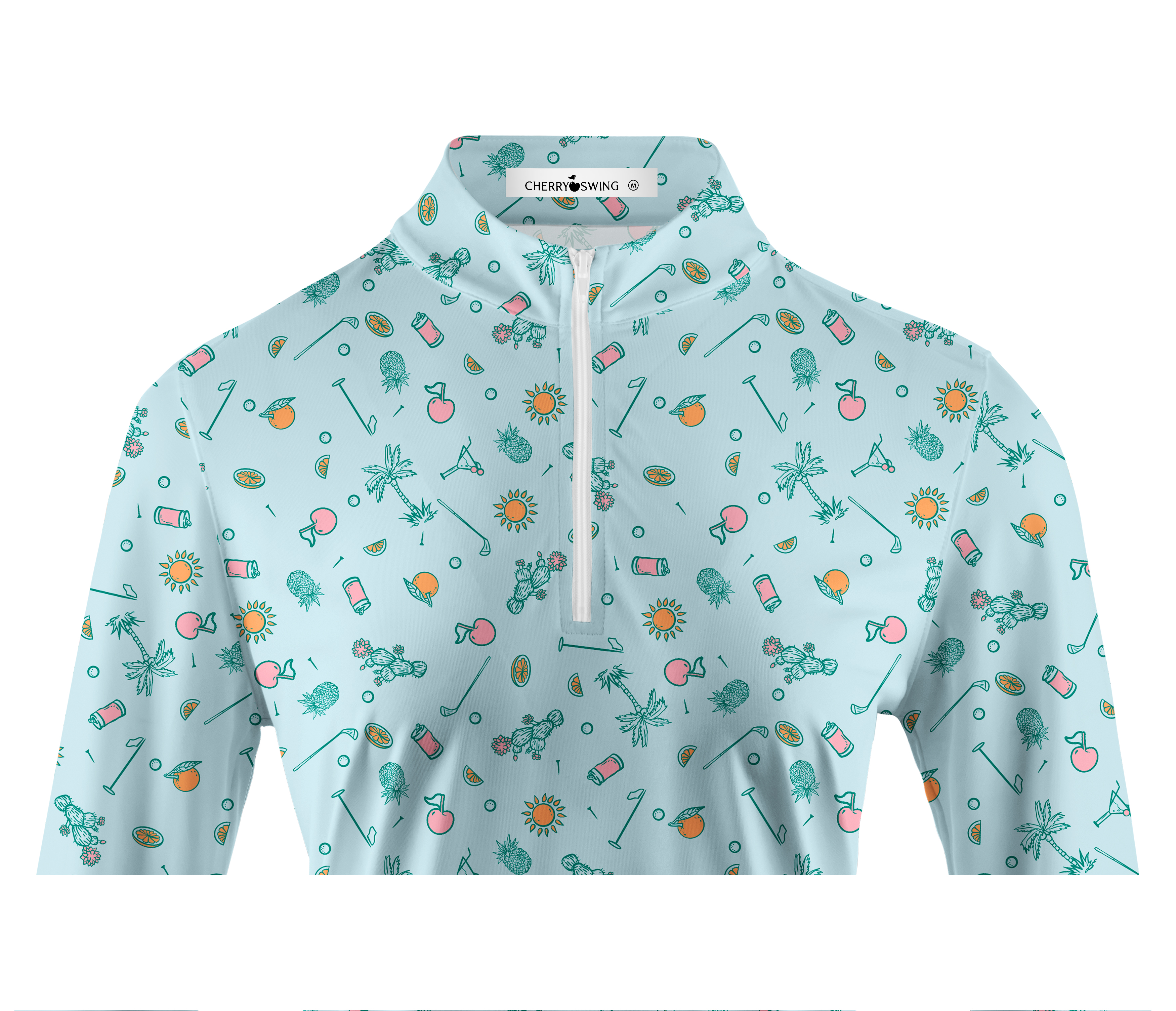 Cherryswing Women's Tropical Vacation Long Sleeve Golf Shirt