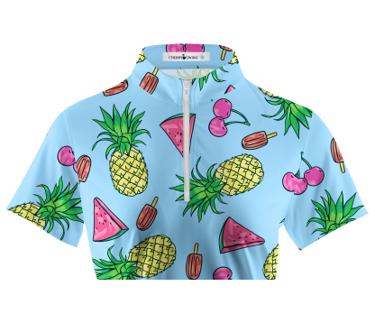Cherryswing Women's Fruit Print Short Sleeve Golf Shirt