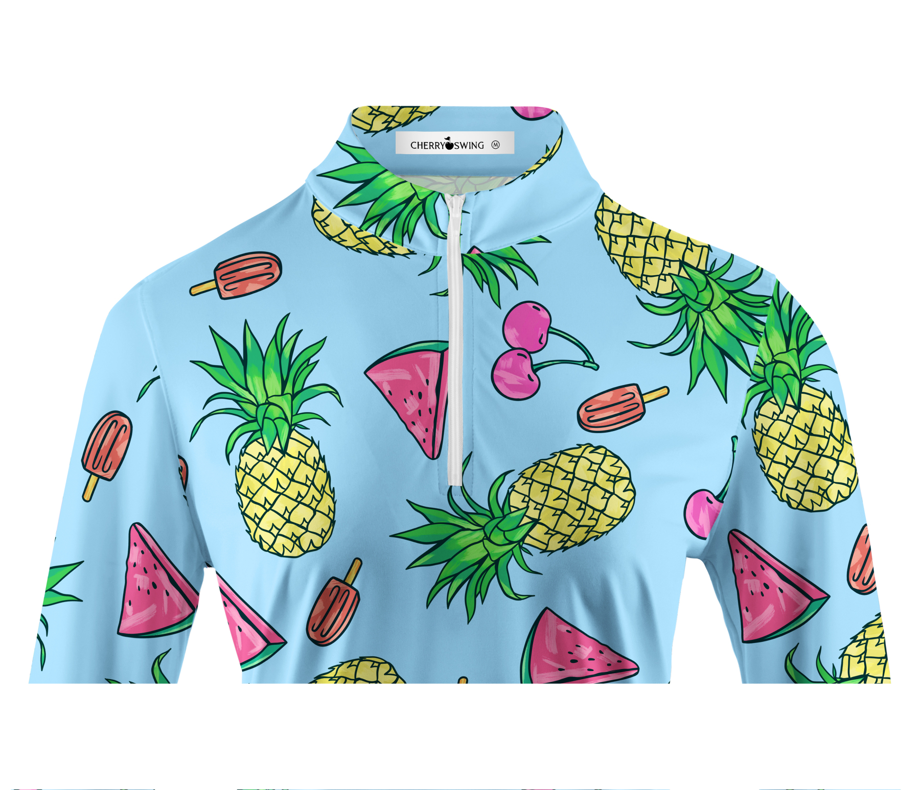 Cherryswing Women's Fruit Print Long Sleeve Golf Shirt