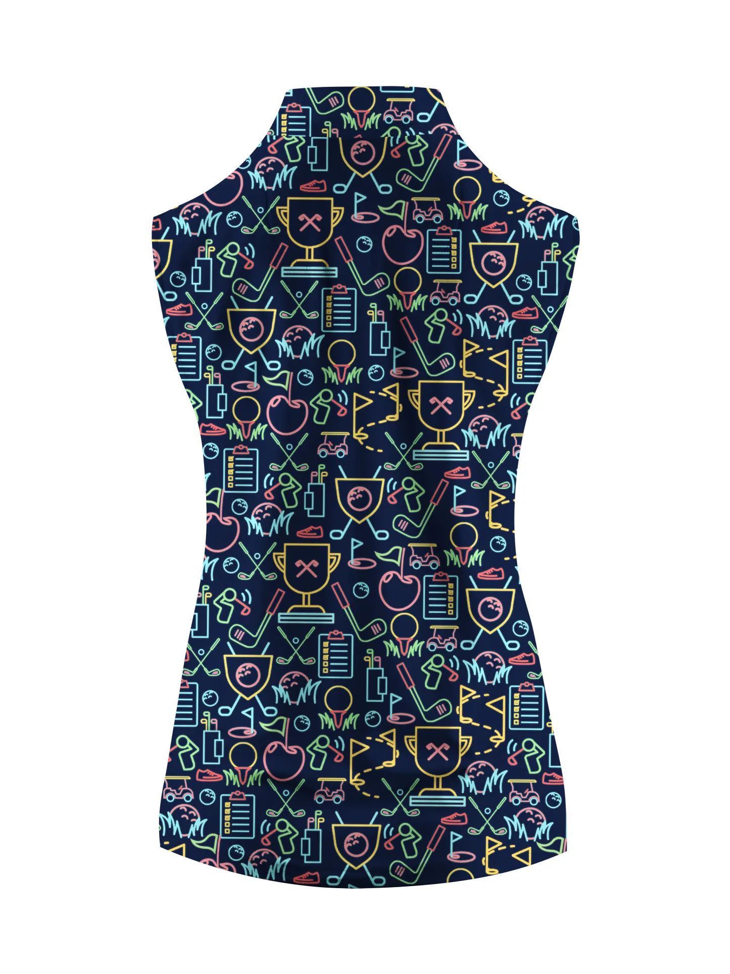 Cherryswing Women's Classic Golf Symbols Sleeveless Golf Shirt