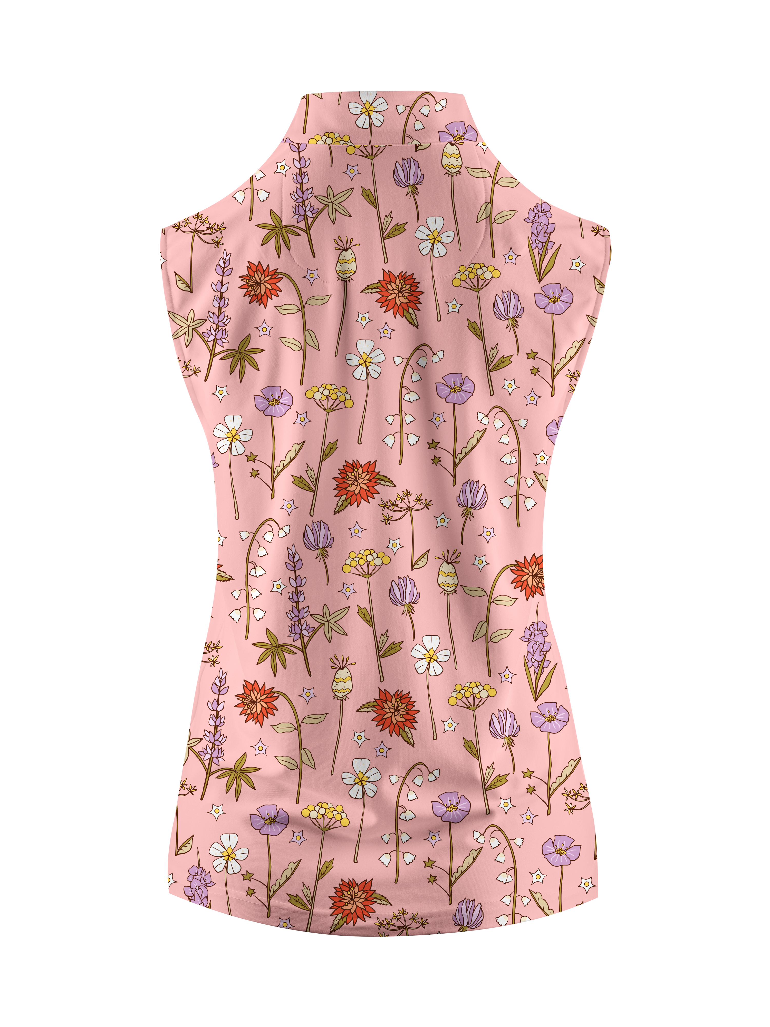 Cherryswing Women's Spring Meadow Symbols Sleeveless Golf Shirt