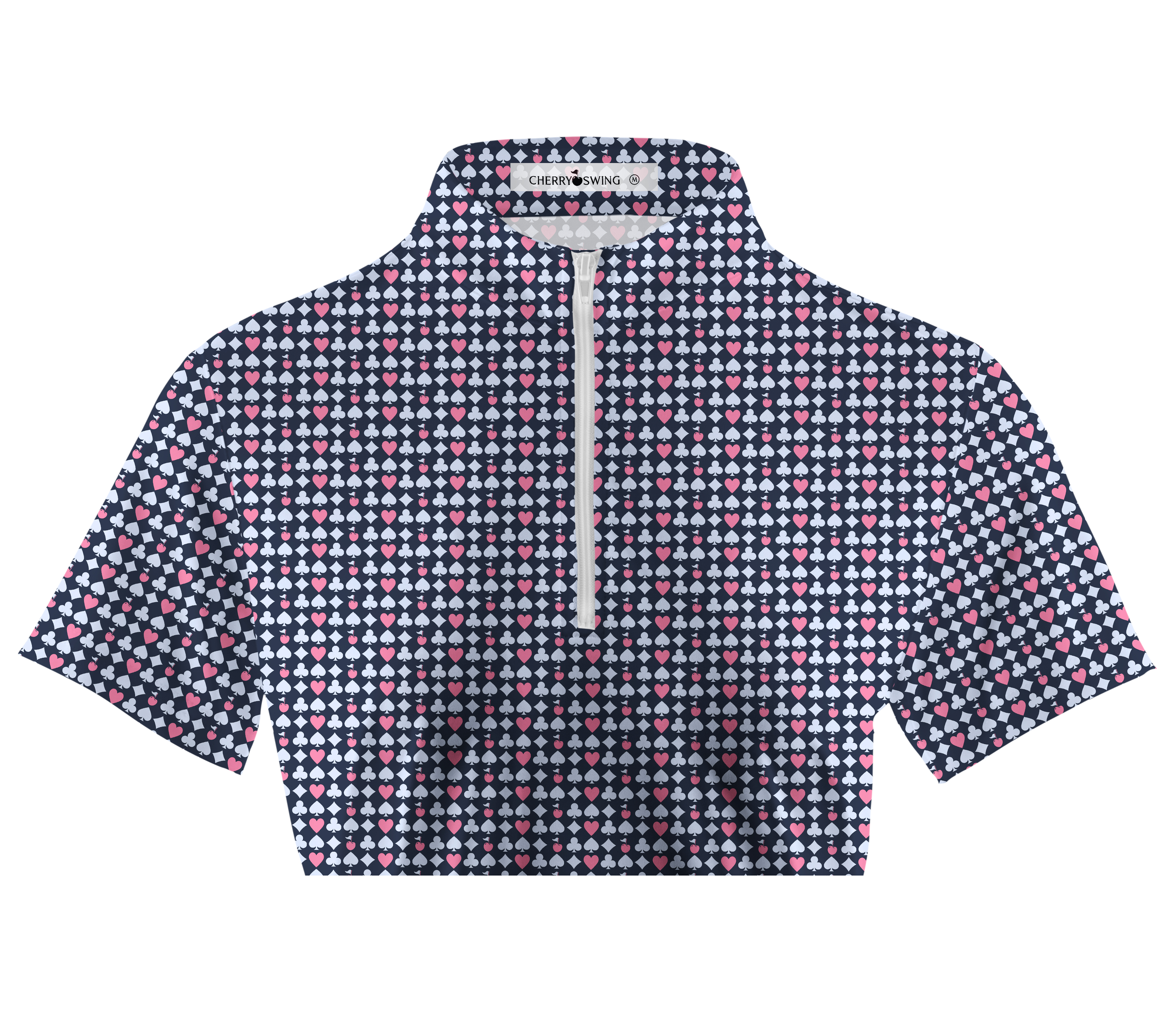 Cherryswing Women's Poker Print Short Sleeve Golf Shirt