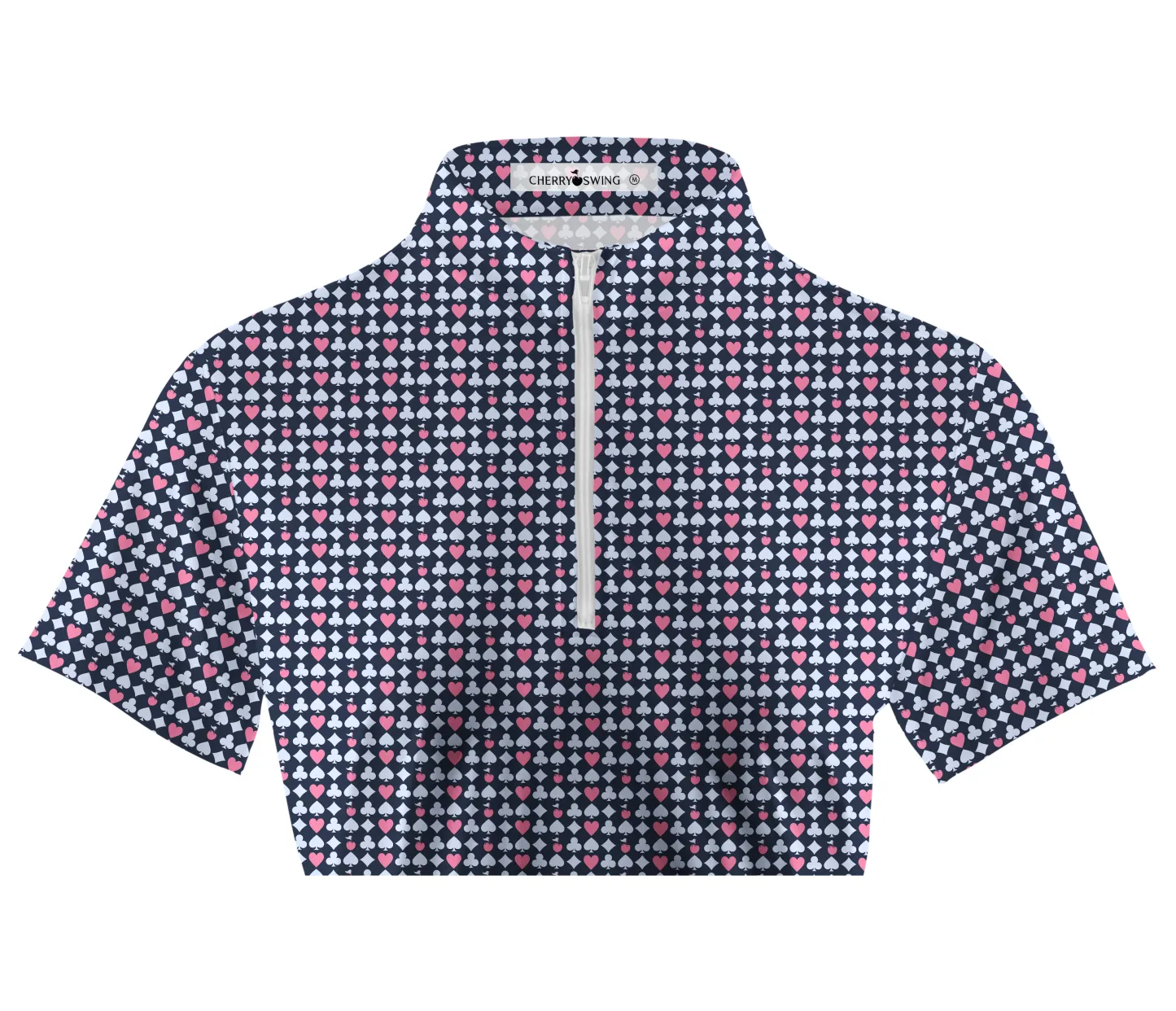 Cherryswing Women's Poker Print Short Sleeve Golf Shirt