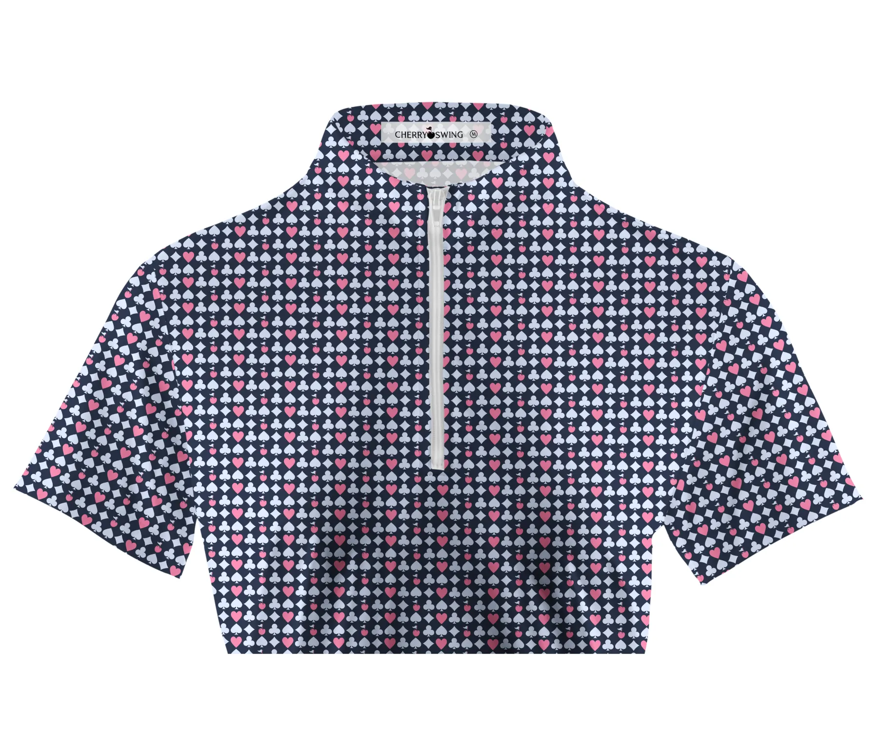 Cherryswing Women's Poker Print Short Sleeve Golf Shirt