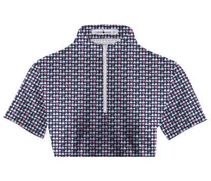 Cherryswing Women's Poker Print Short Sleeve Golf Shirt