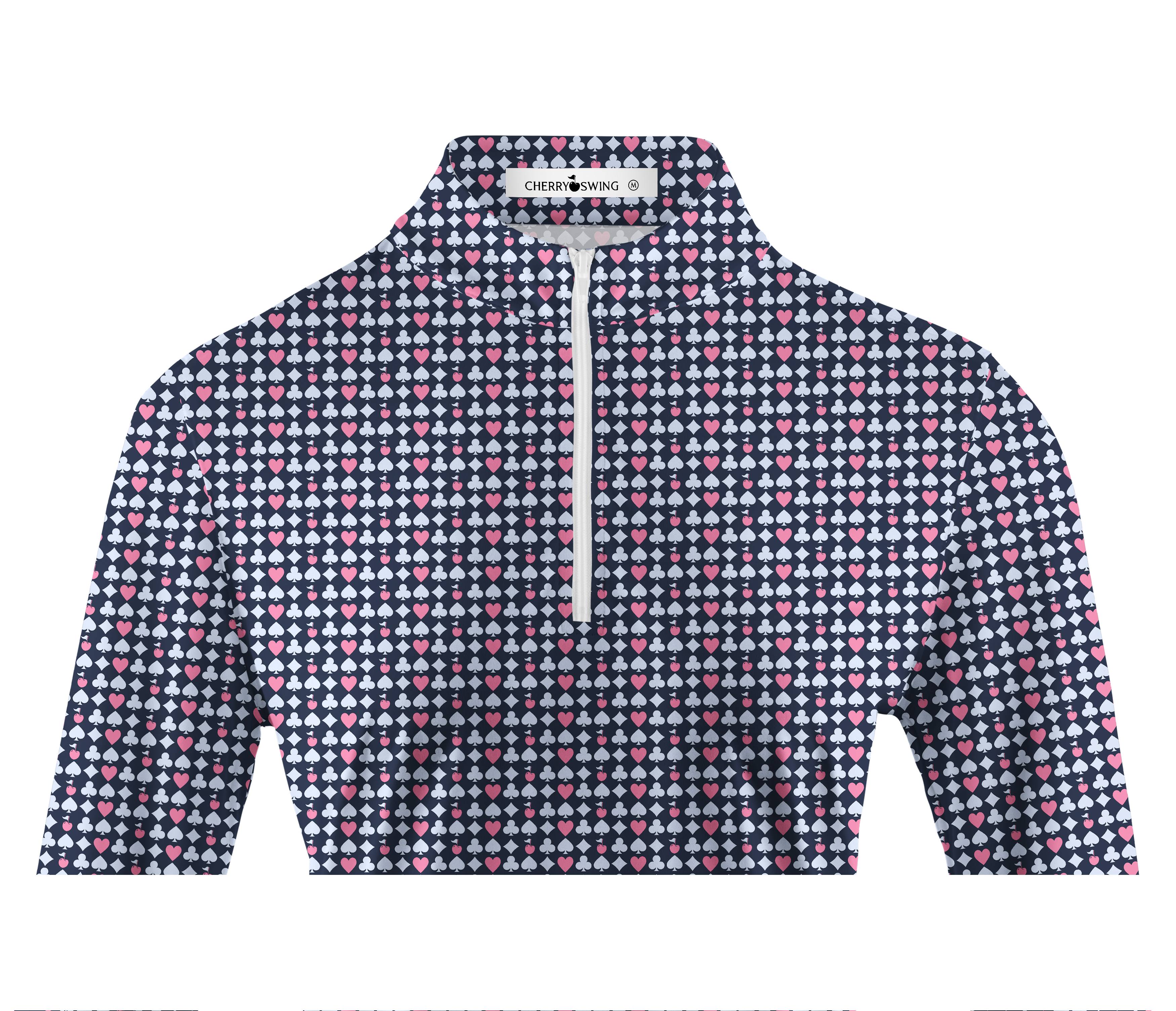 Cherryswing Women's Poker Print Long Sleeve Golf Shirt
