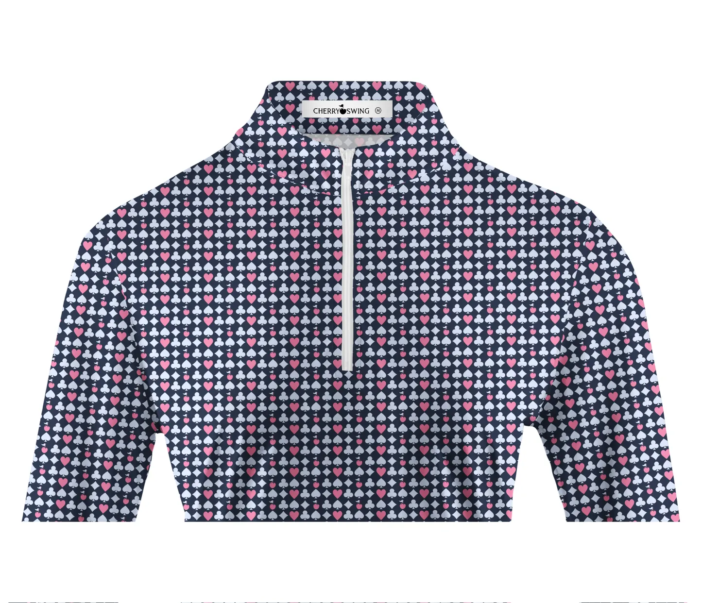 Cherryswing Women's Poker Print Long Sleeve Golf Shirt