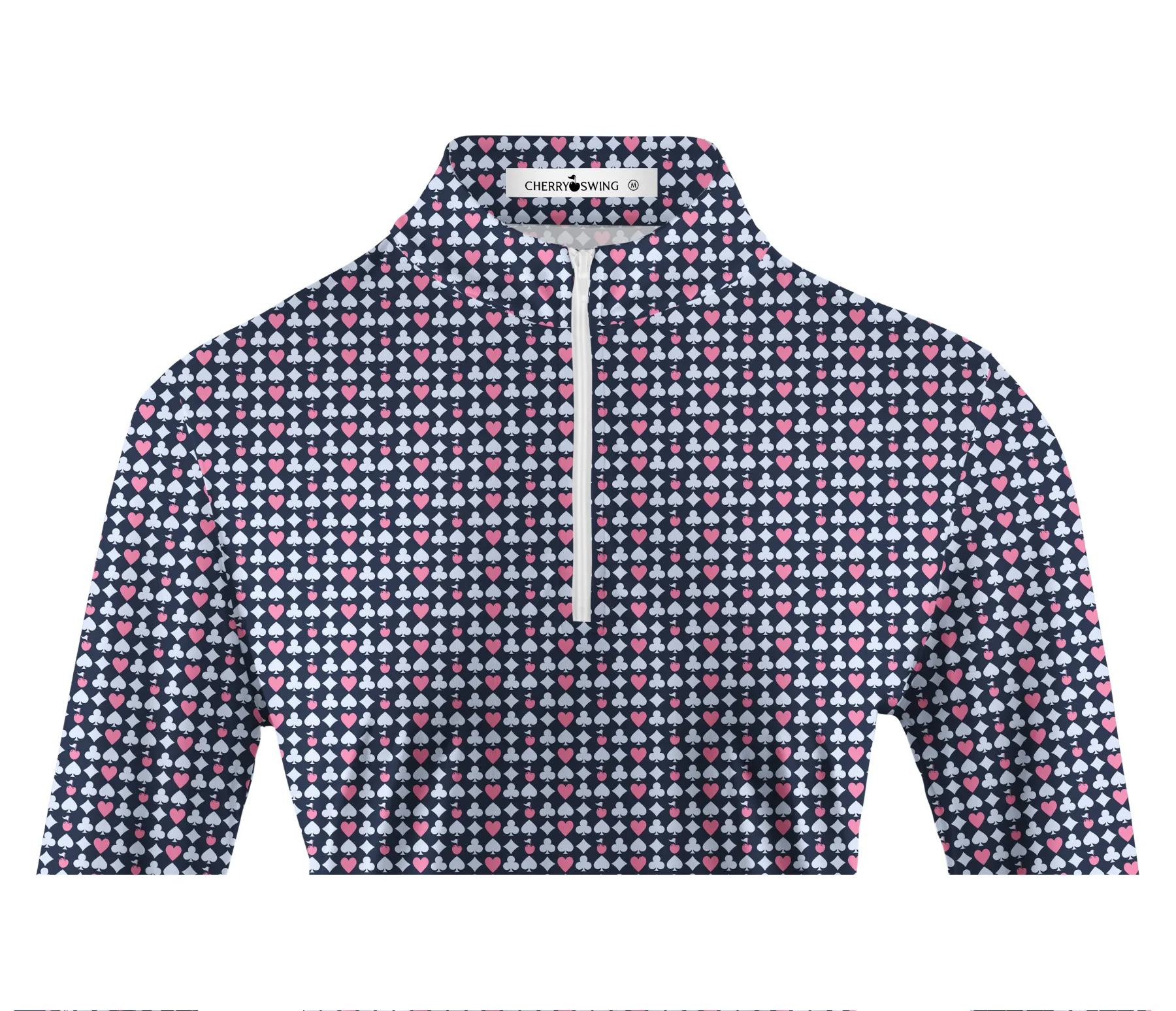 Cherryswing Women's Poker Print Long Sleeve Golf Shirt