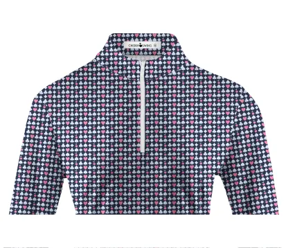 Cherryswing Women's Poker Print Long Sleeve Golf Shirt