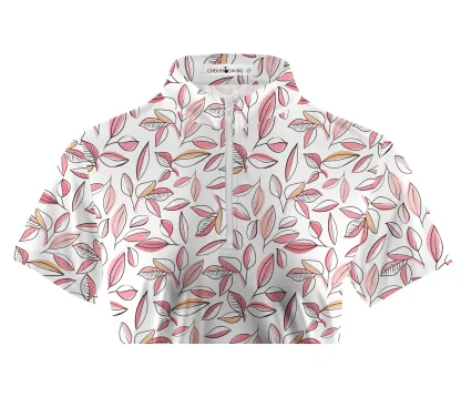 Cherryswing Women's Autumn Leaves Short Sleeve Golf Shirt