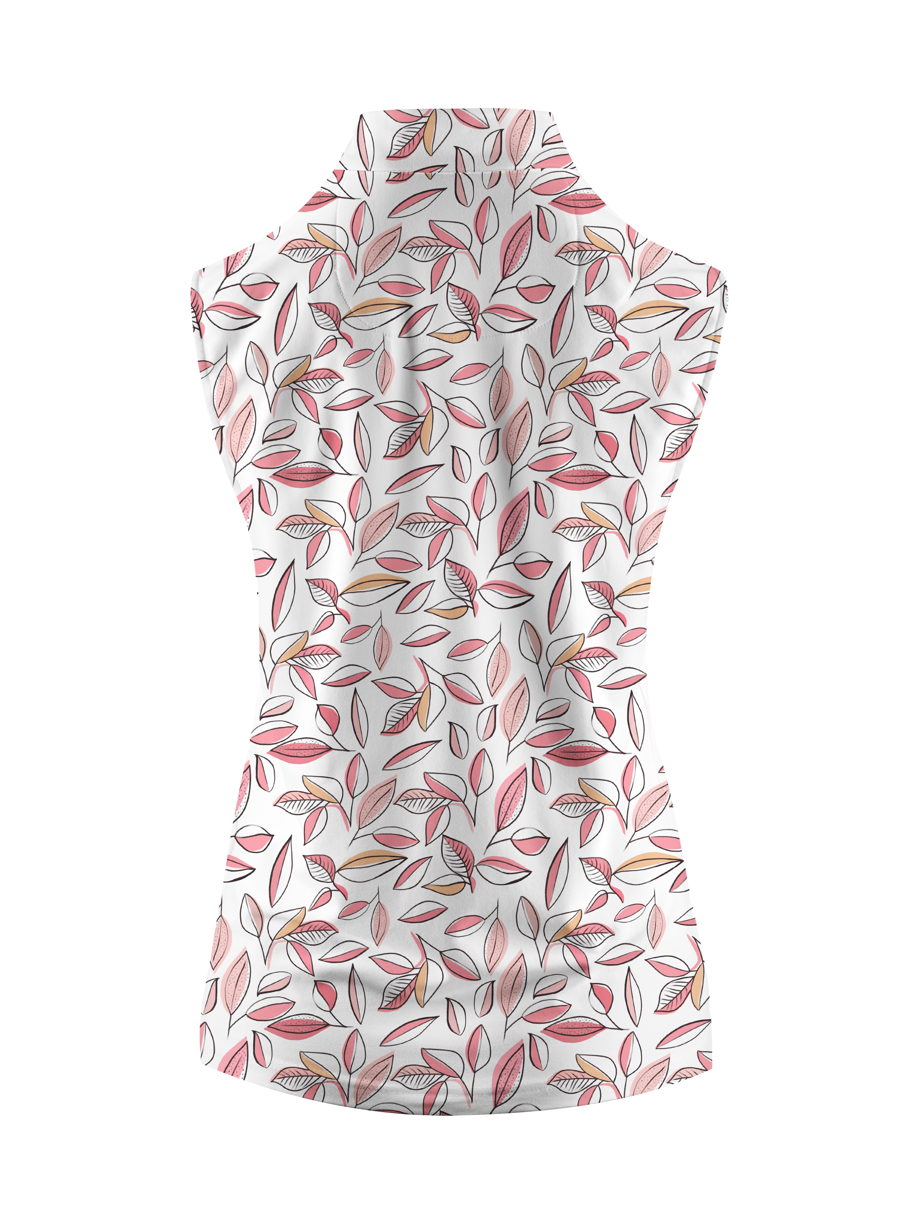 Cherryswing Women's Autumn Leaves Sleeveless Golf Shirt