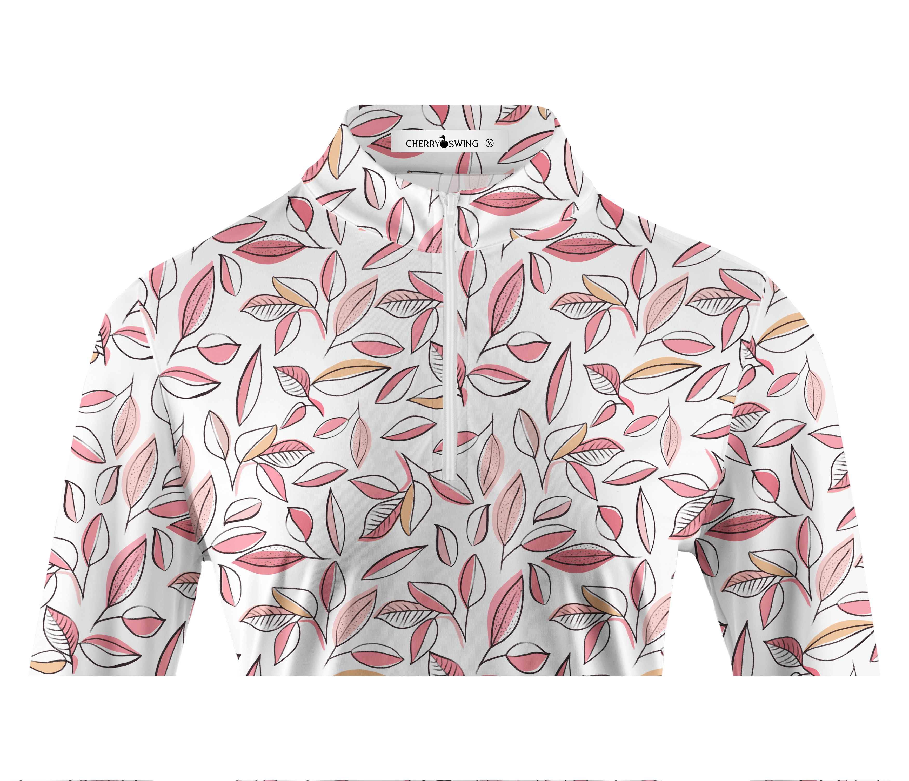 Cherryswing Women's Autumn Leaves Long Sleeve Golf Shirt