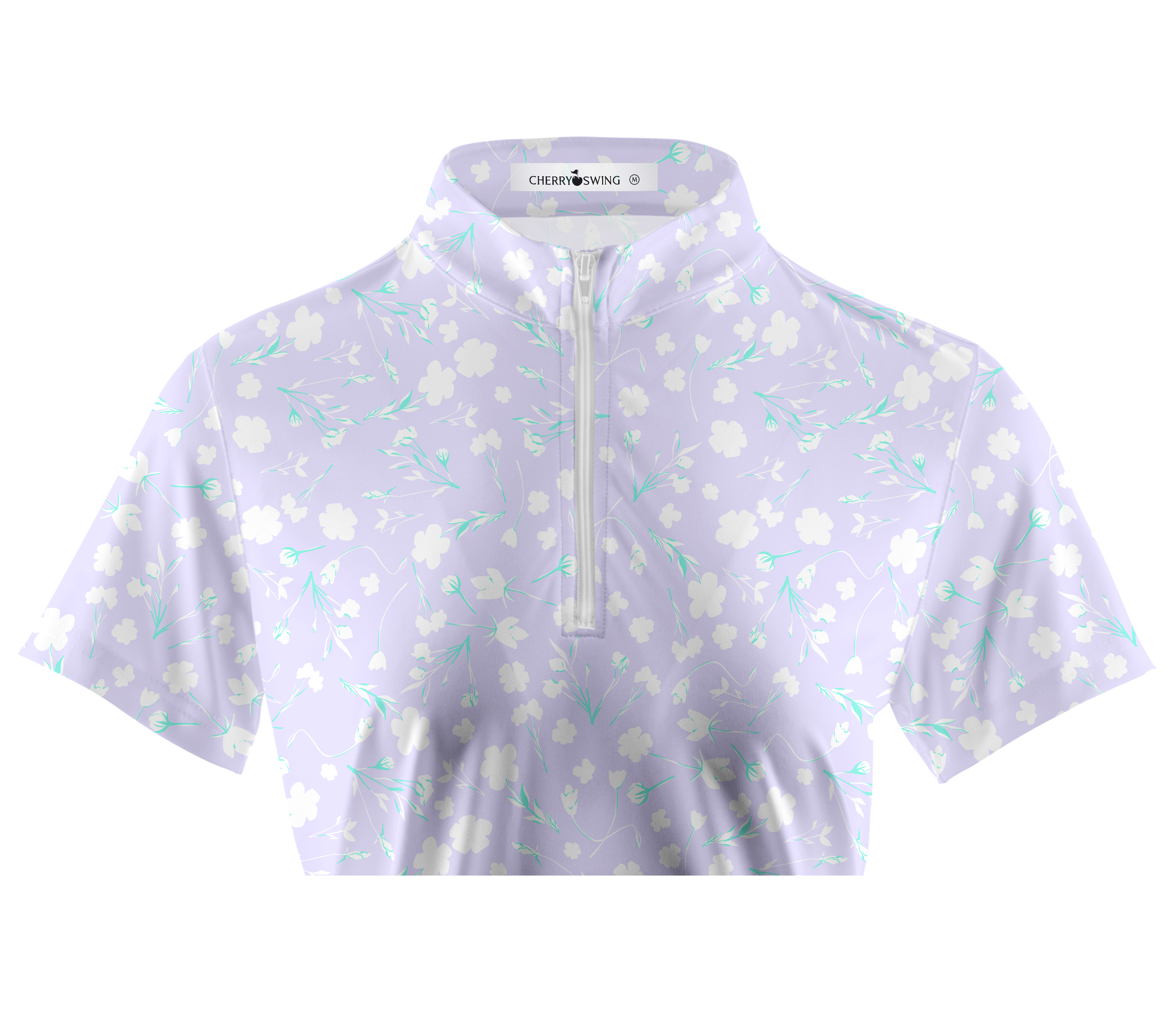 Cherryswing Women's Lavender in Full Bloom Short Sleeve Golf Shirt