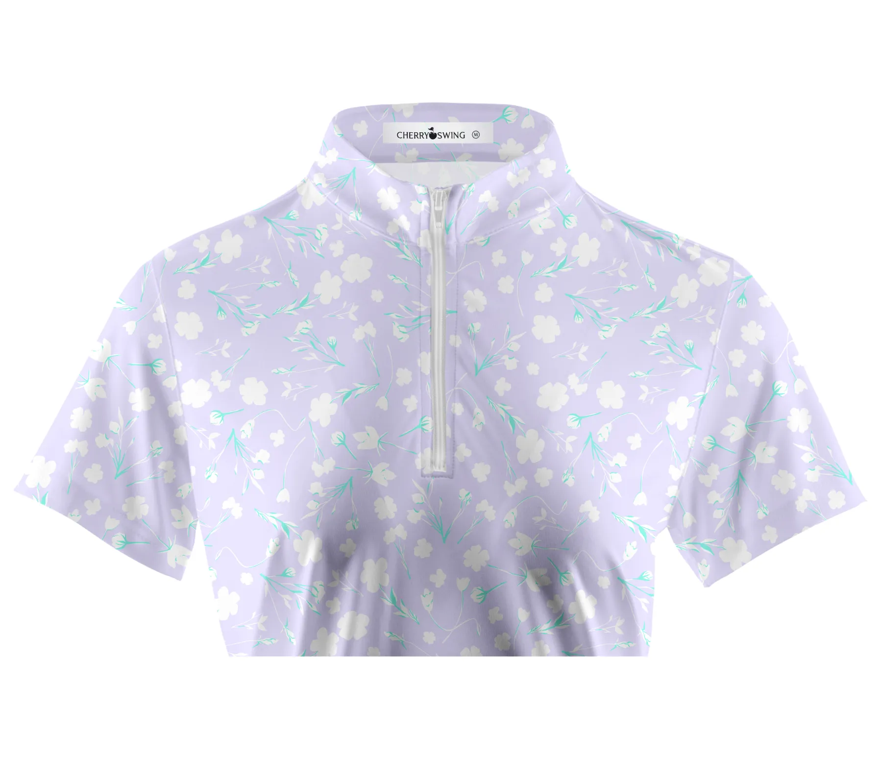 Cherryswing Women's Lavender in Full Bloom Short Sleeve Golf Shirt