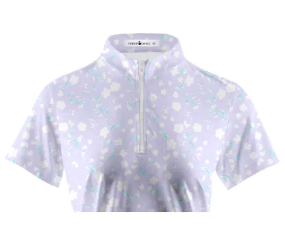 Cherryswing Women's Lavender in Full Bloom Short Sleeve Golf Shirt
