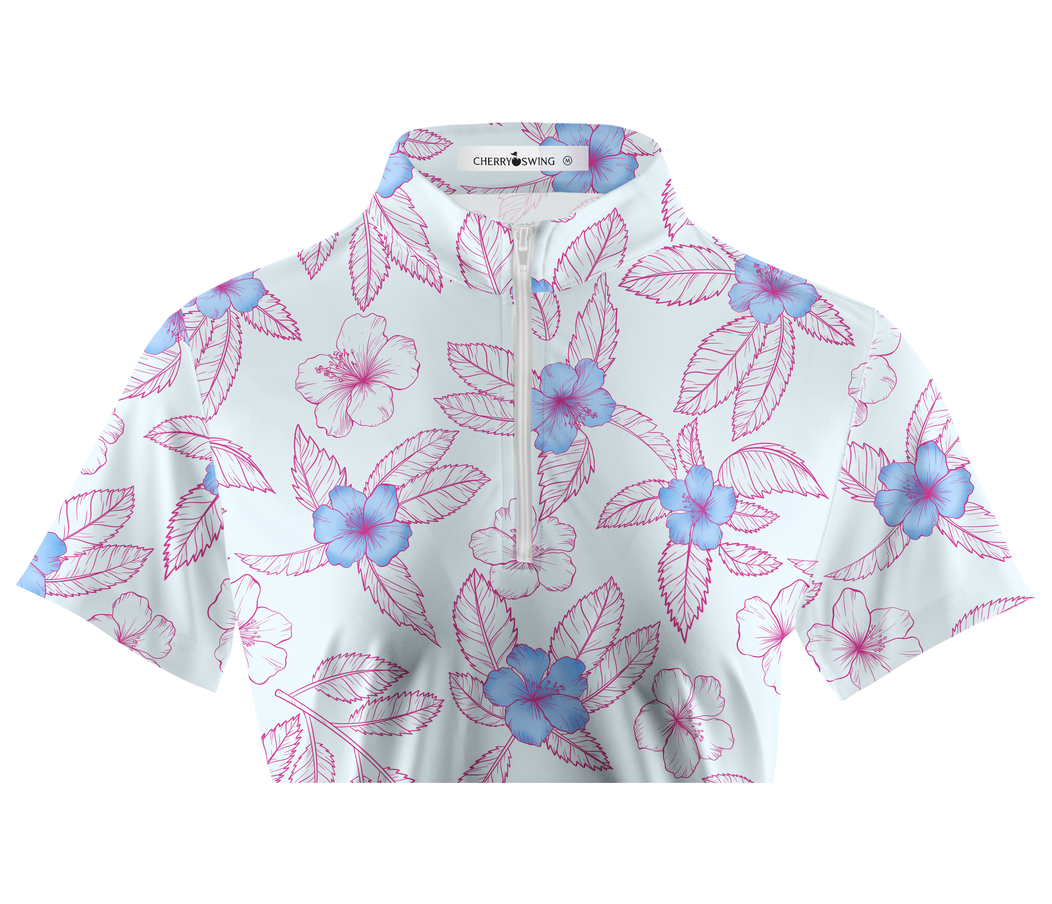 Cherryswing Women's Flowers Golf Short Sleeve Polo Shirt