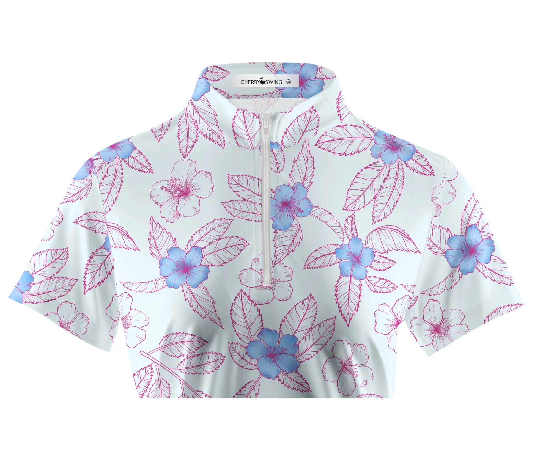 Cherryswing Women's Flowers Golf Short Sleeve Polo Shirt