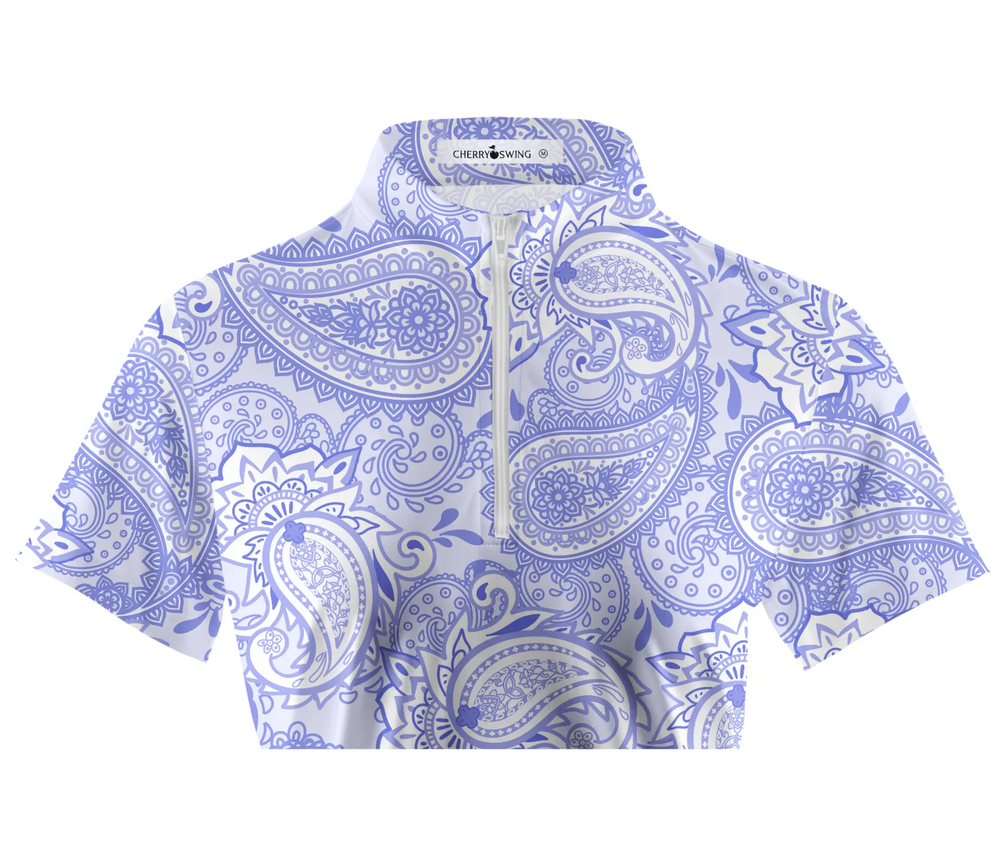 Cherryswing Women's Cashew Flower Golf Short Sleeve Polo Shirt