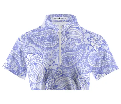 Cherryswing Women's Cashew Flower Golf Short Sleeve Polo Shirt