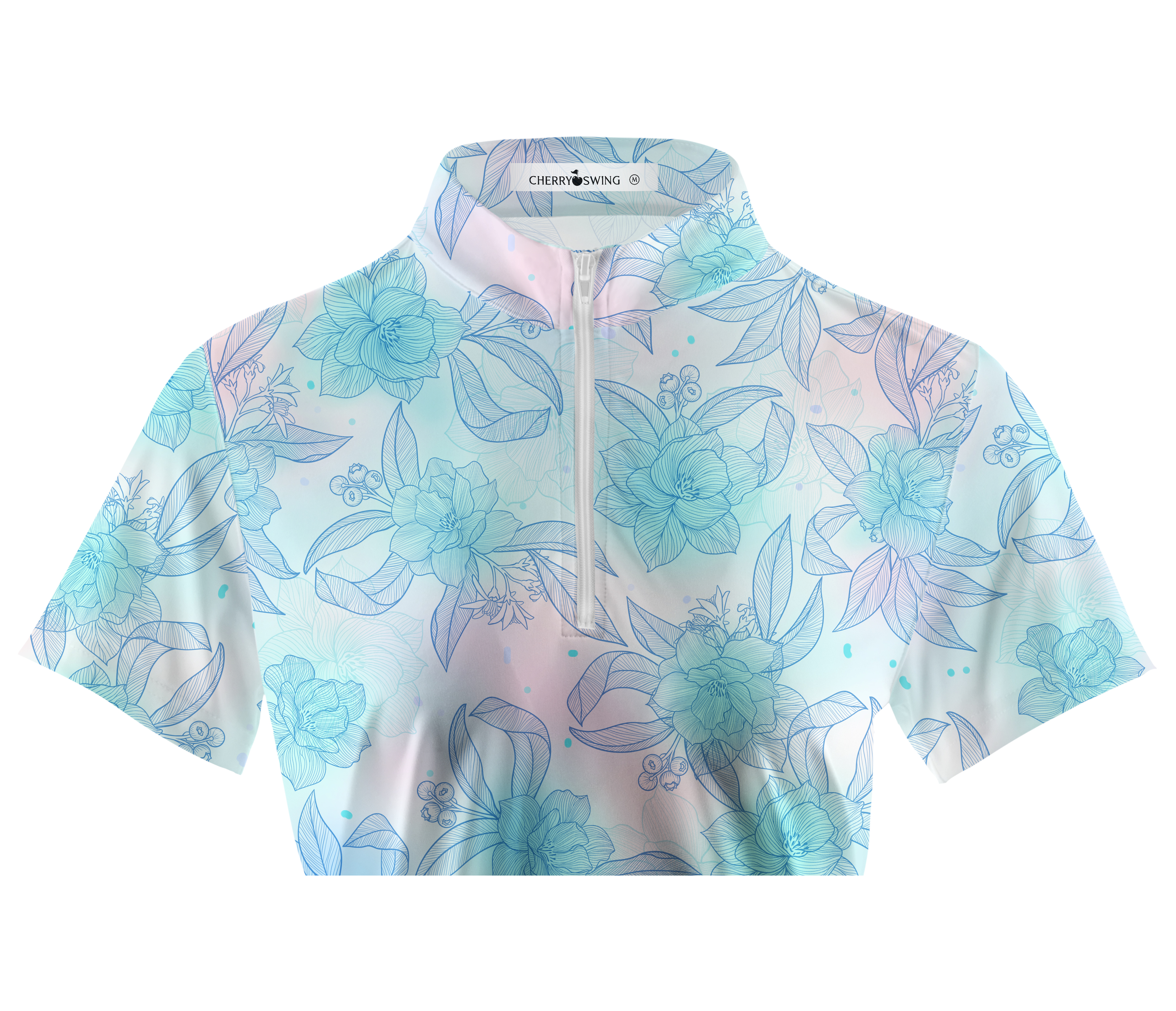 Cherryswing Women's Impressionist Blooms Golf Short Sleeve Polo Shirt