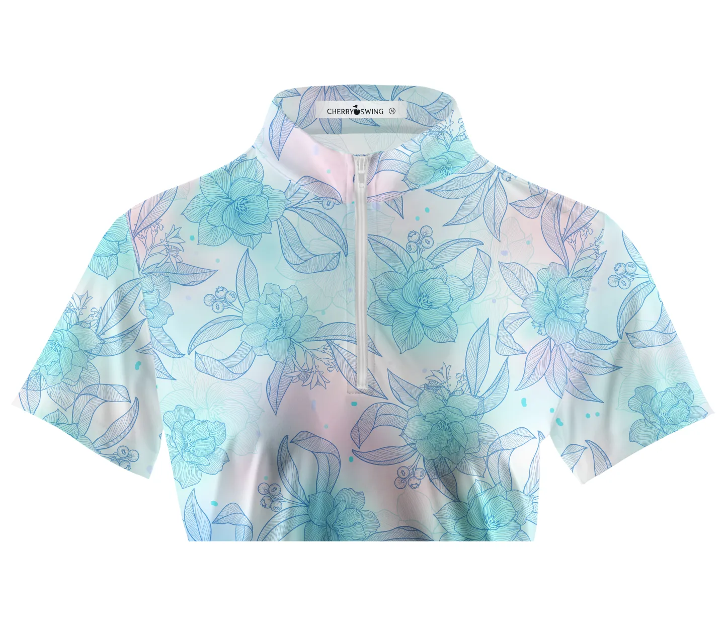 Cherryswing Women's Impressionist Blooms Golf Short Sleeve Polo Shirt