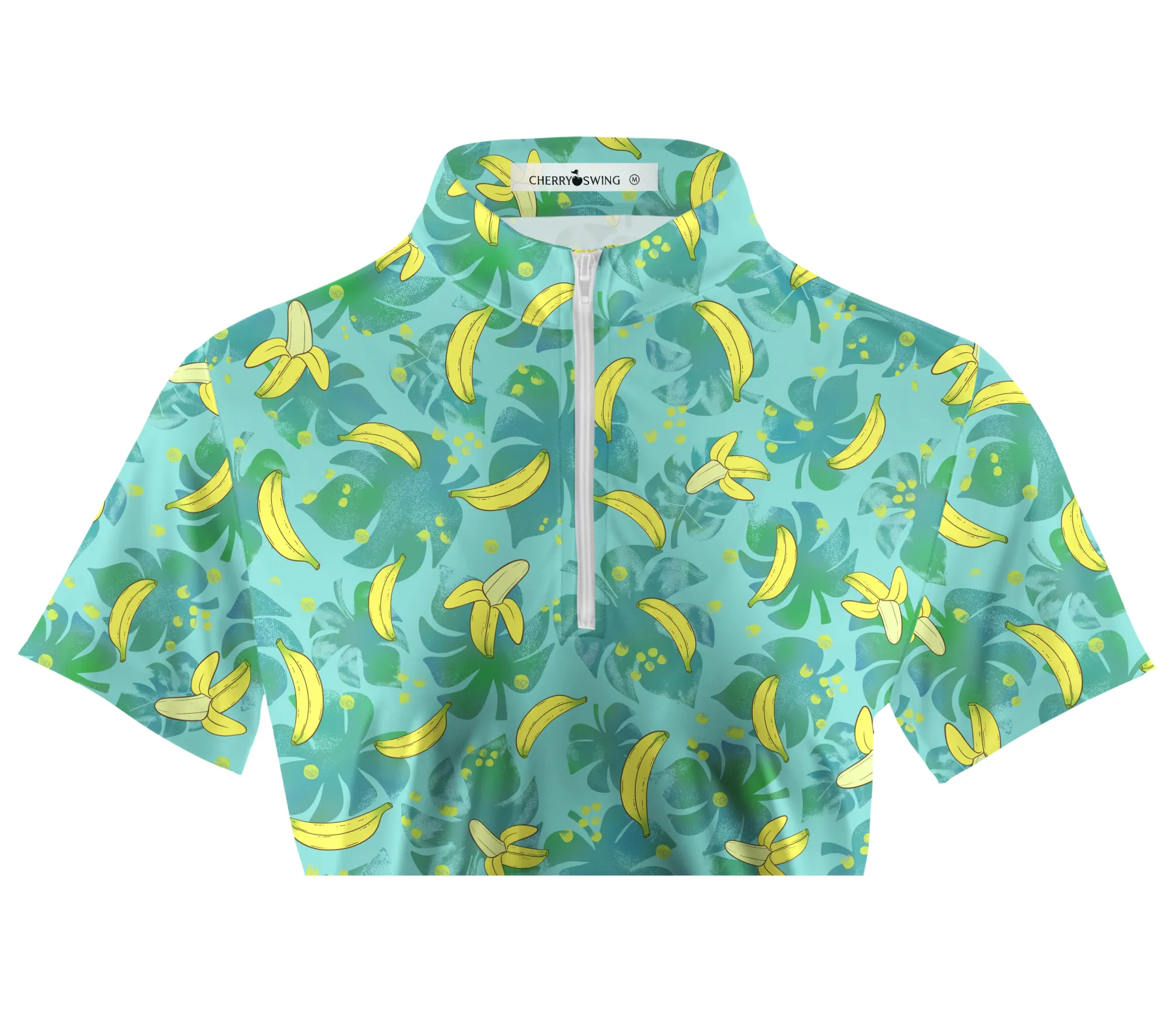 Cherryswing Women's Hawaiian Banana Golf Short Sleeve Polo Shirt