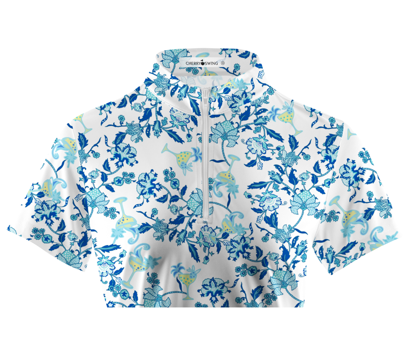 Cherryswing Women's Floral Golf Short Sleeve Polo Shirt