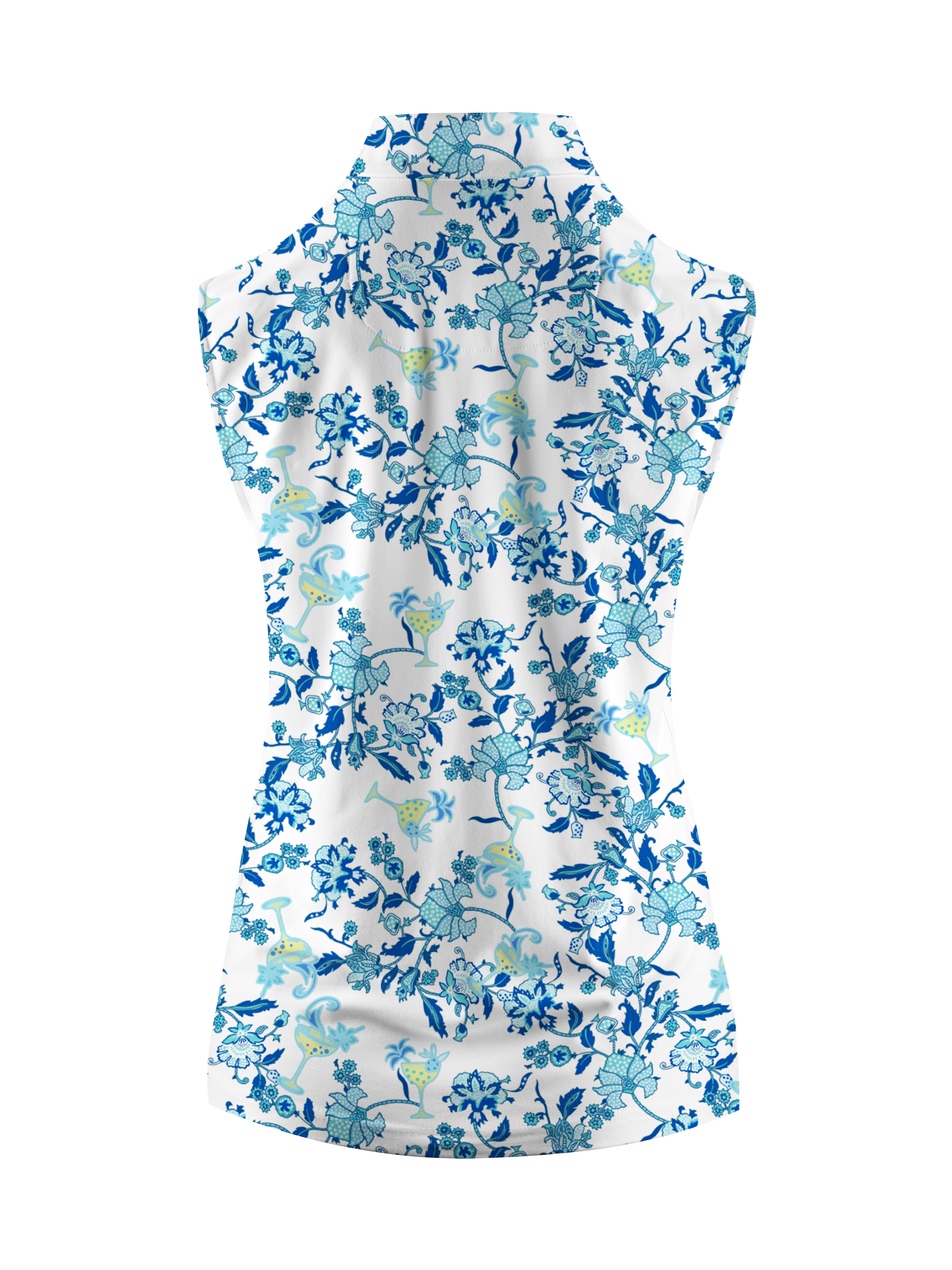 Cherryswing Women's Sleeveless Flowers Golf Polo Shirt