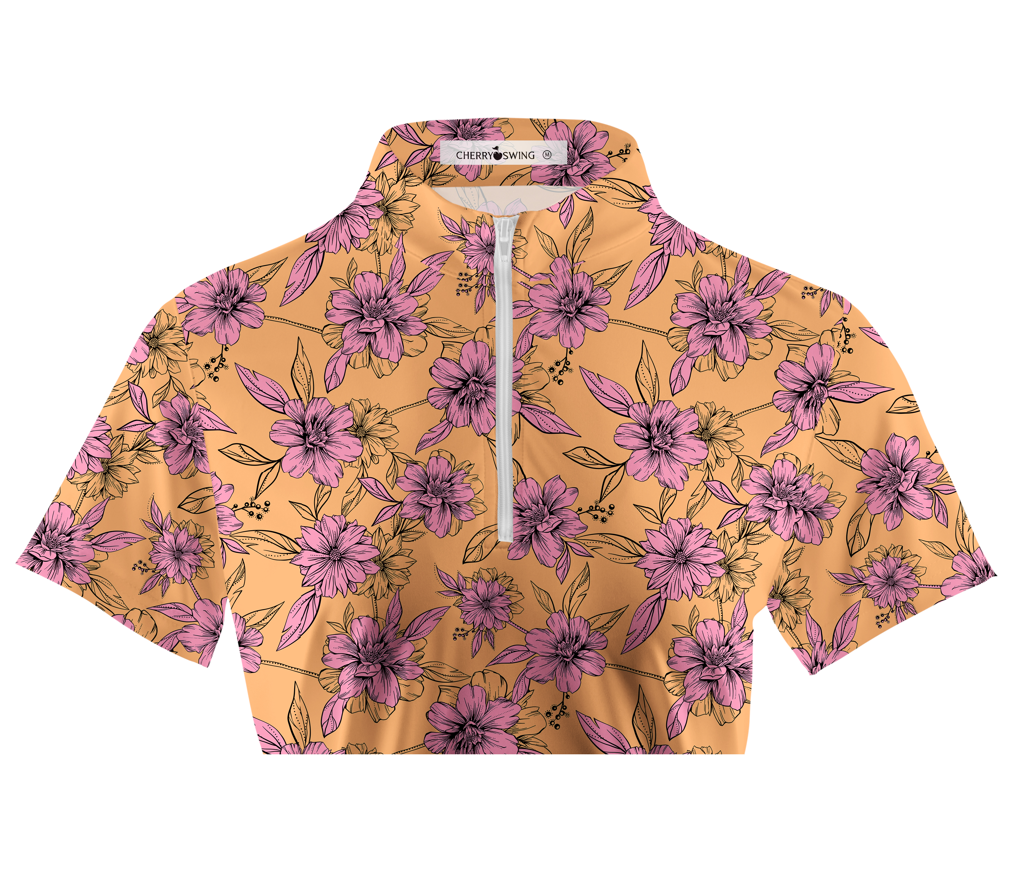 Cherryswing Women's Sun-Kissed Blooms Golf Short Sleeve Polo Shirt