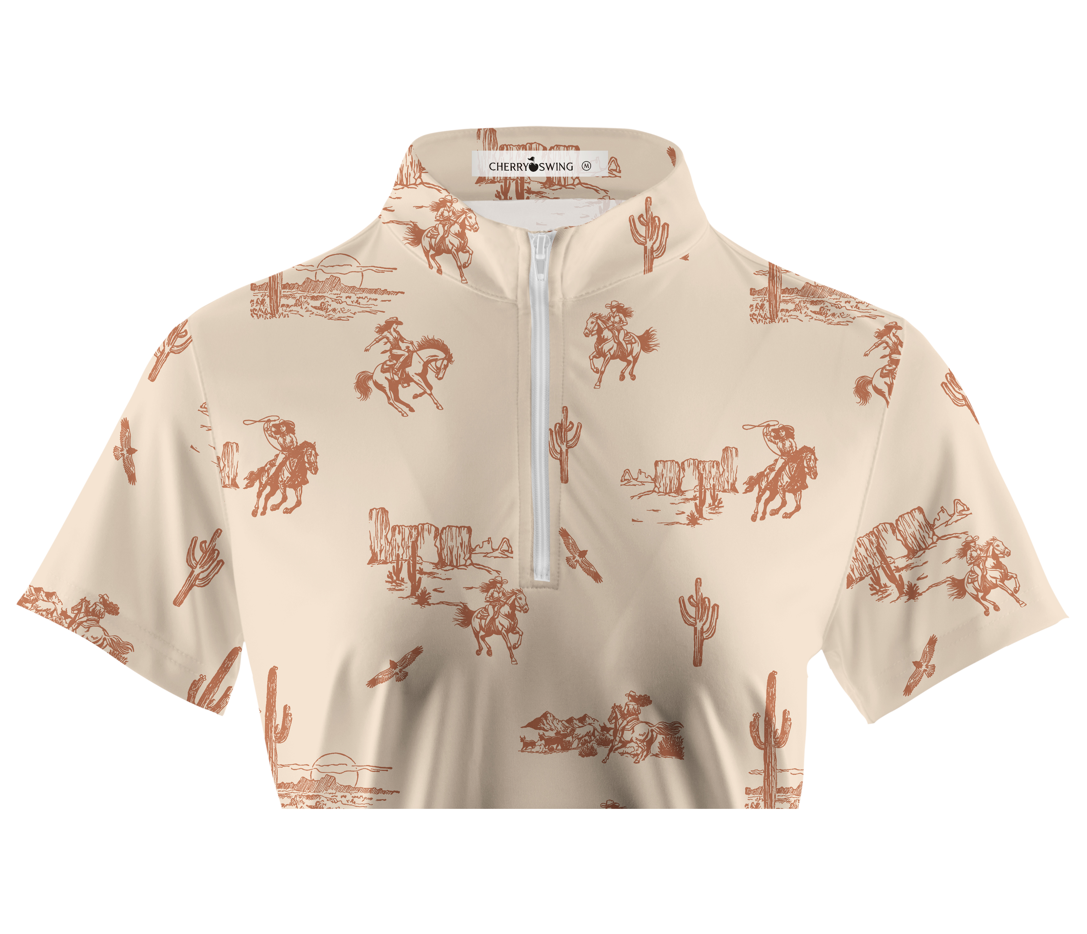 Cherryswing Women's Wild West Golf Short Sleeve Polo Shirt