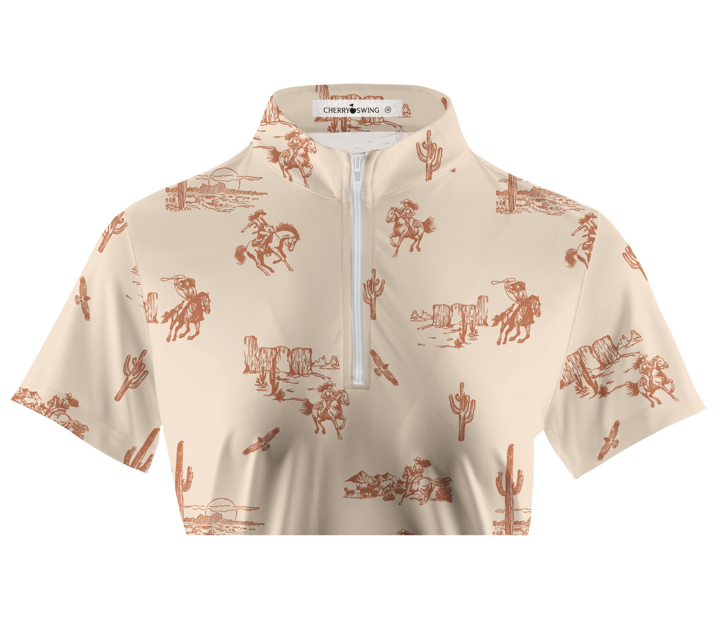 Cherryswing Women's Wild West Golf Short Sleeve Polo Shirt