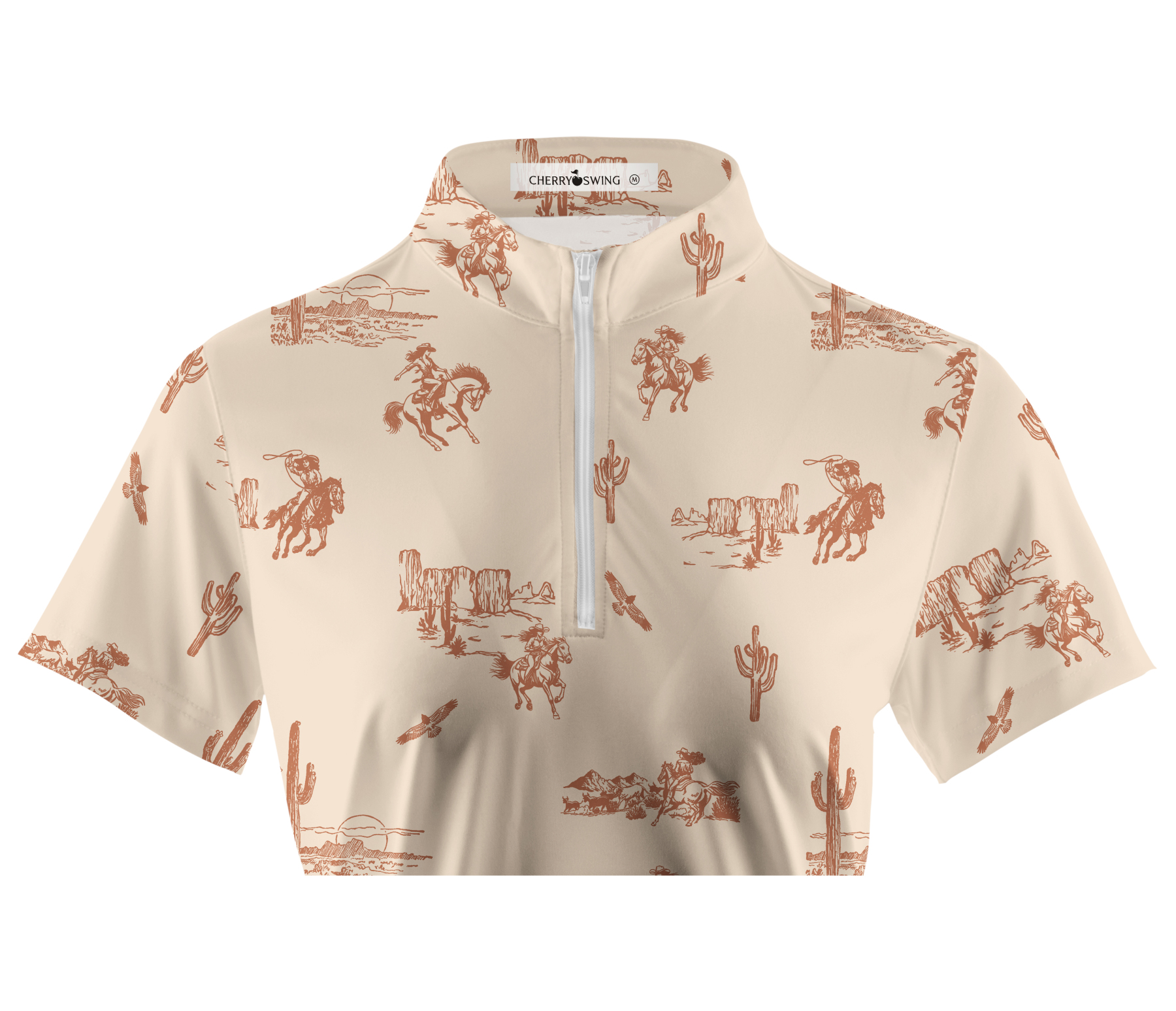 Cherryswing Women's Wild West Golf Short Sleeve Polo Shirt