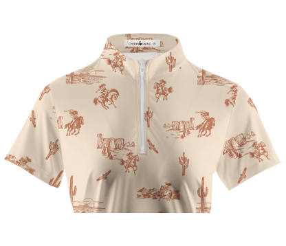 Cherryswing Women's Wild West Golf Short Sleeve Polo Shirt