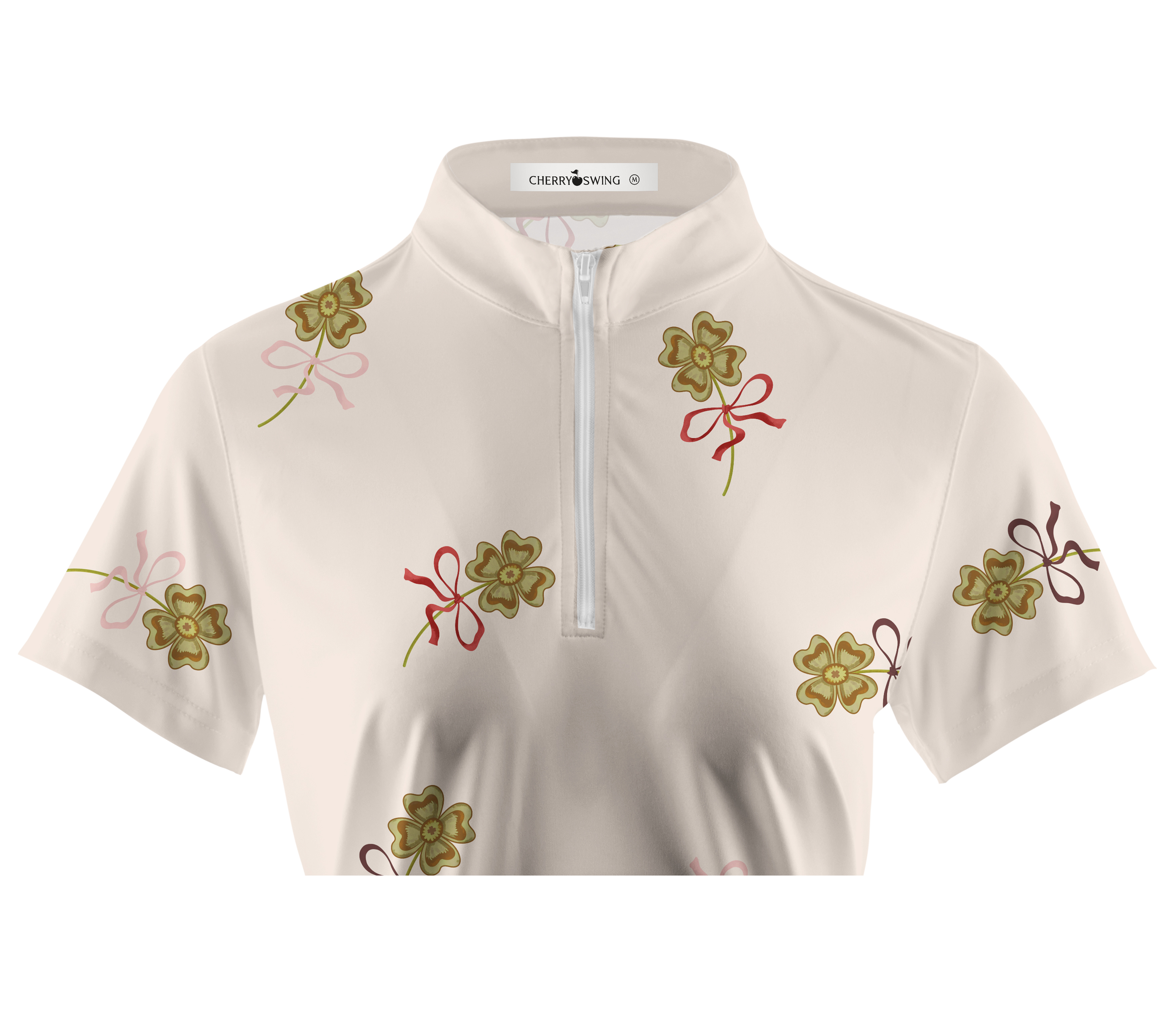 Cherryswing Women's Four Leaf Clover Golf Short Sleeve Polo Shirt