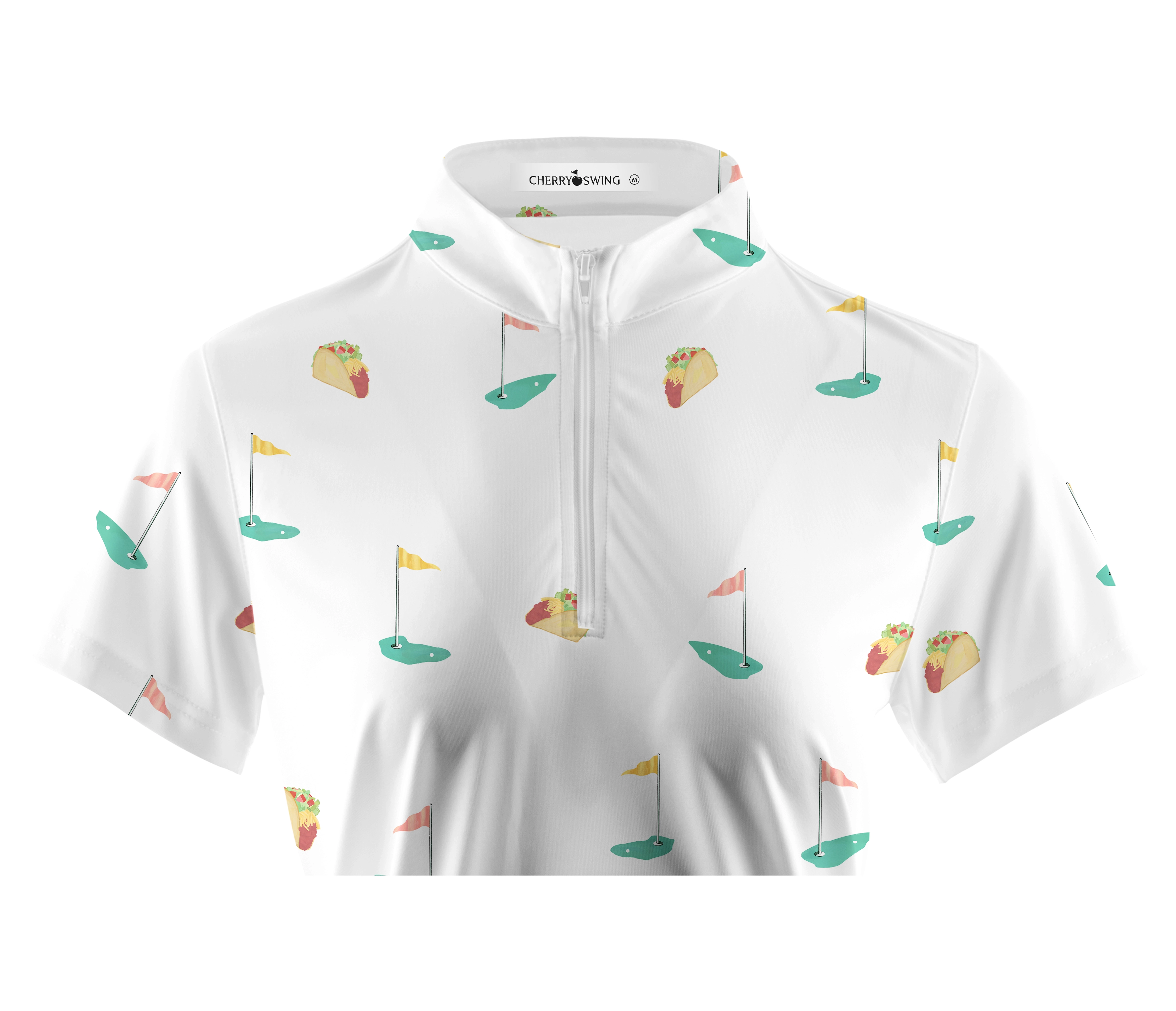 Cherryswing Women's Playful Design Golf Short Sleeve Polo Shirt