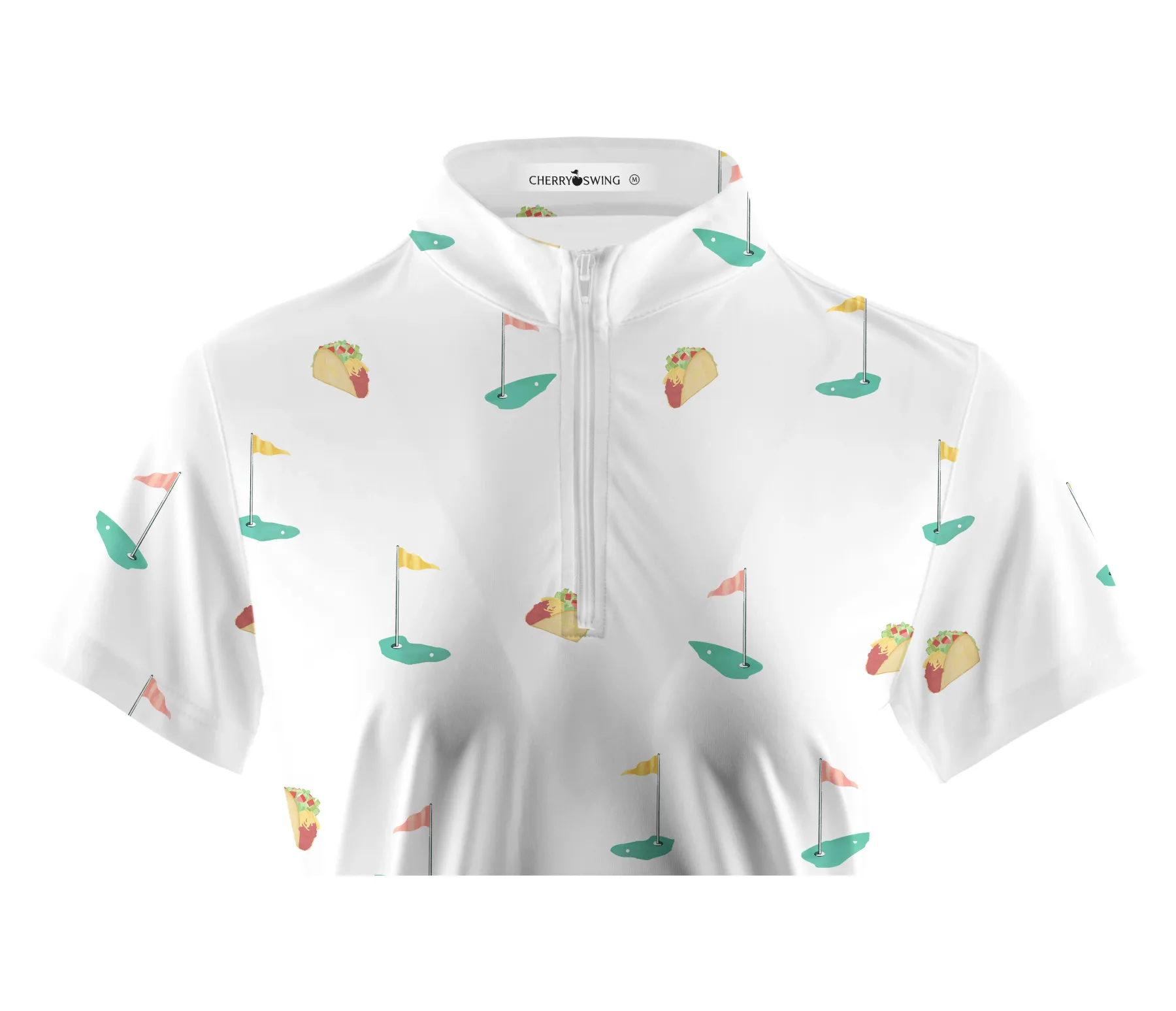 Cherryswing Women's Playful Design Golf Short Sleeve Polo Shirt