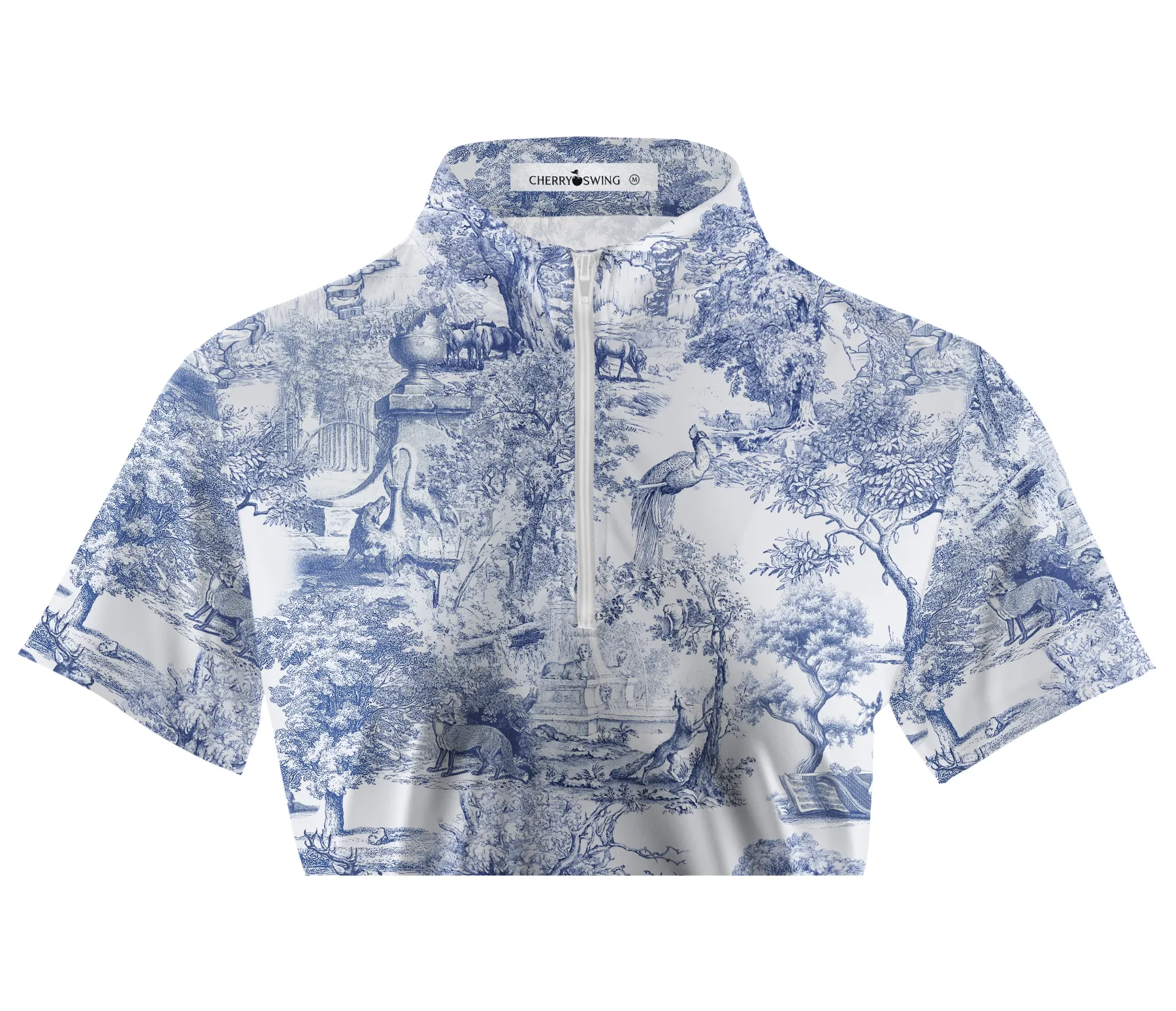 Cherryswing Women's Landscape Painting Golf Short Sleeve Polo Shirt