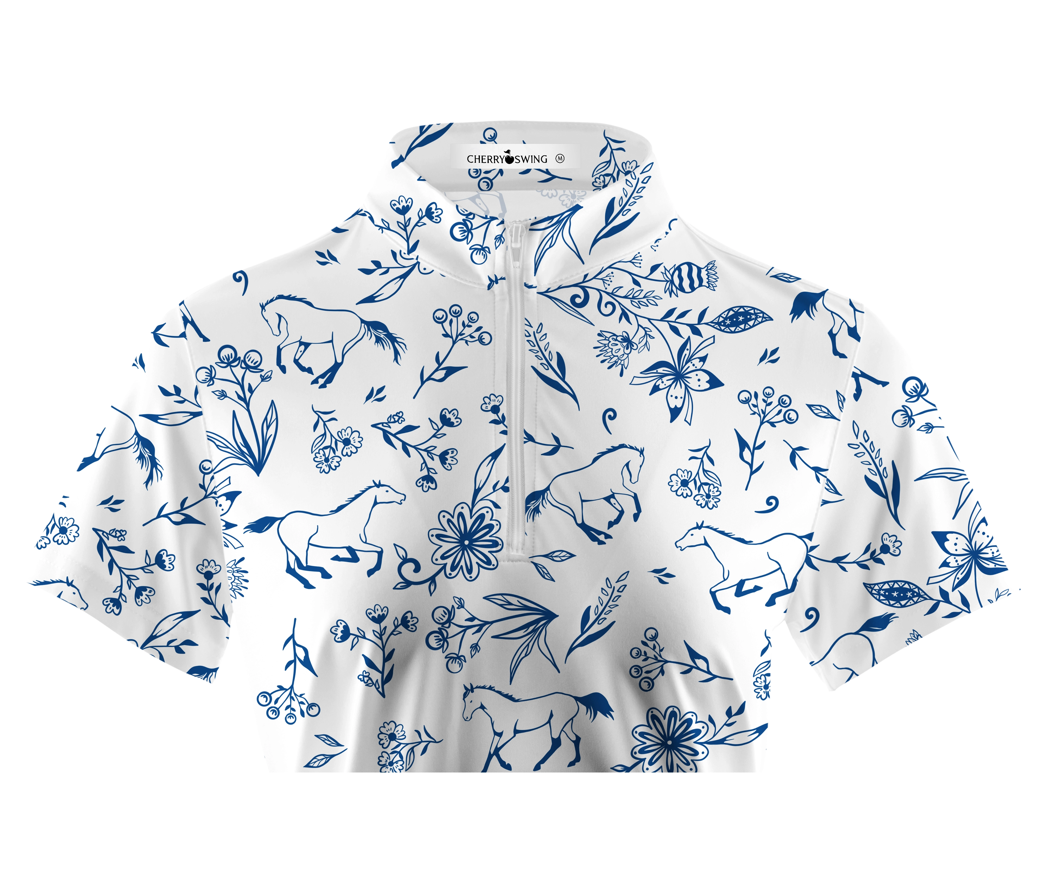 Cherryswing Women's Freeform Lines Golf Short Sleeve Polo Shirt