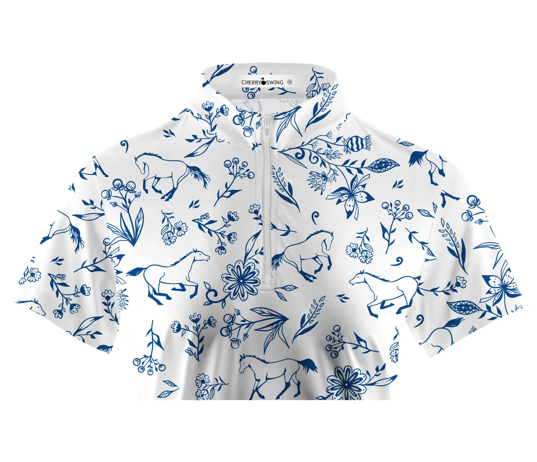 Cherryswing Women's Freeform Lines Golf Short Sleeve Polo Shirt