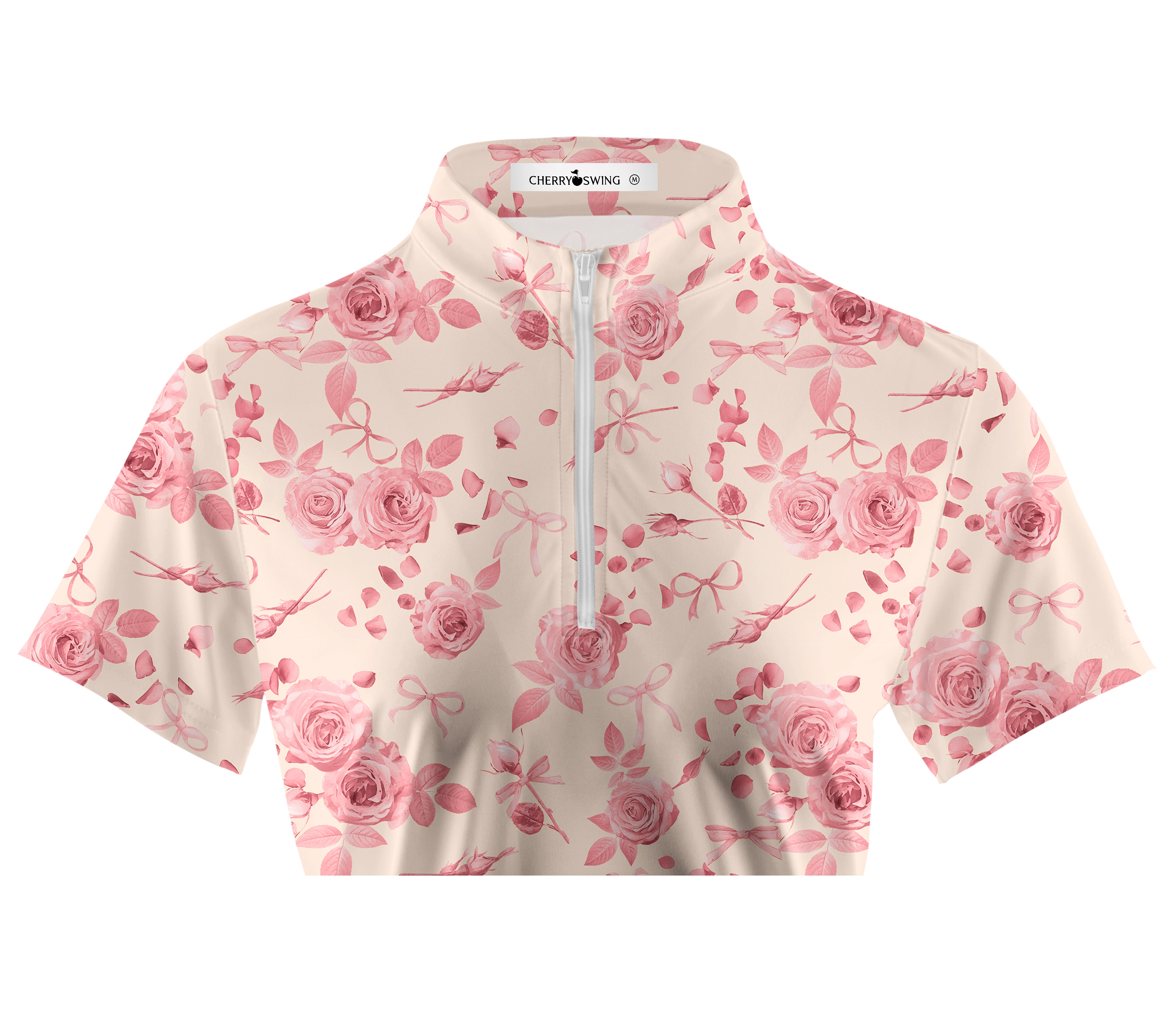 Cherryswing Women's Rose Garden Golf Short Sleeve Polo Shirt