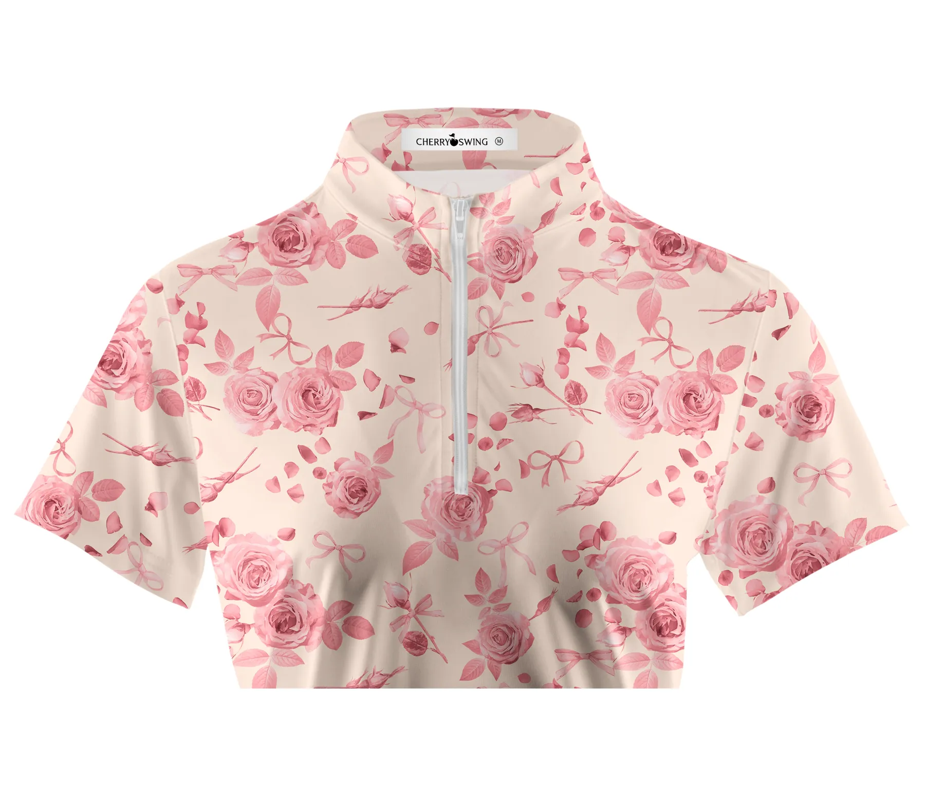 Cherryswing Women's Rose Garden Golf Short Sleeve Polo Shirt