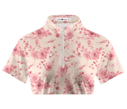 Cherryswing Women's Rose Garden Golf Short Sleeve Polo Shirt