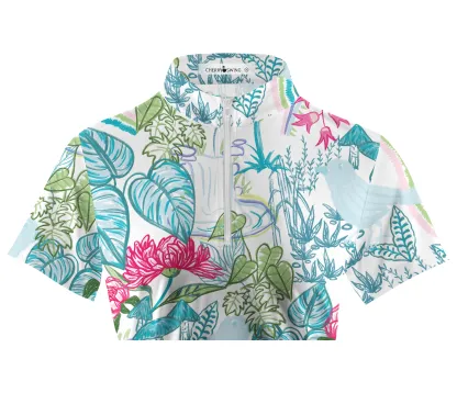 Cherryswing Women's Tropical Rainforest Golf Short Sleeve Polo Shirt