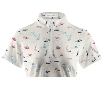 Cherryswing Women's Tranquil Marina Golf Short Sleeve Polo Shirt