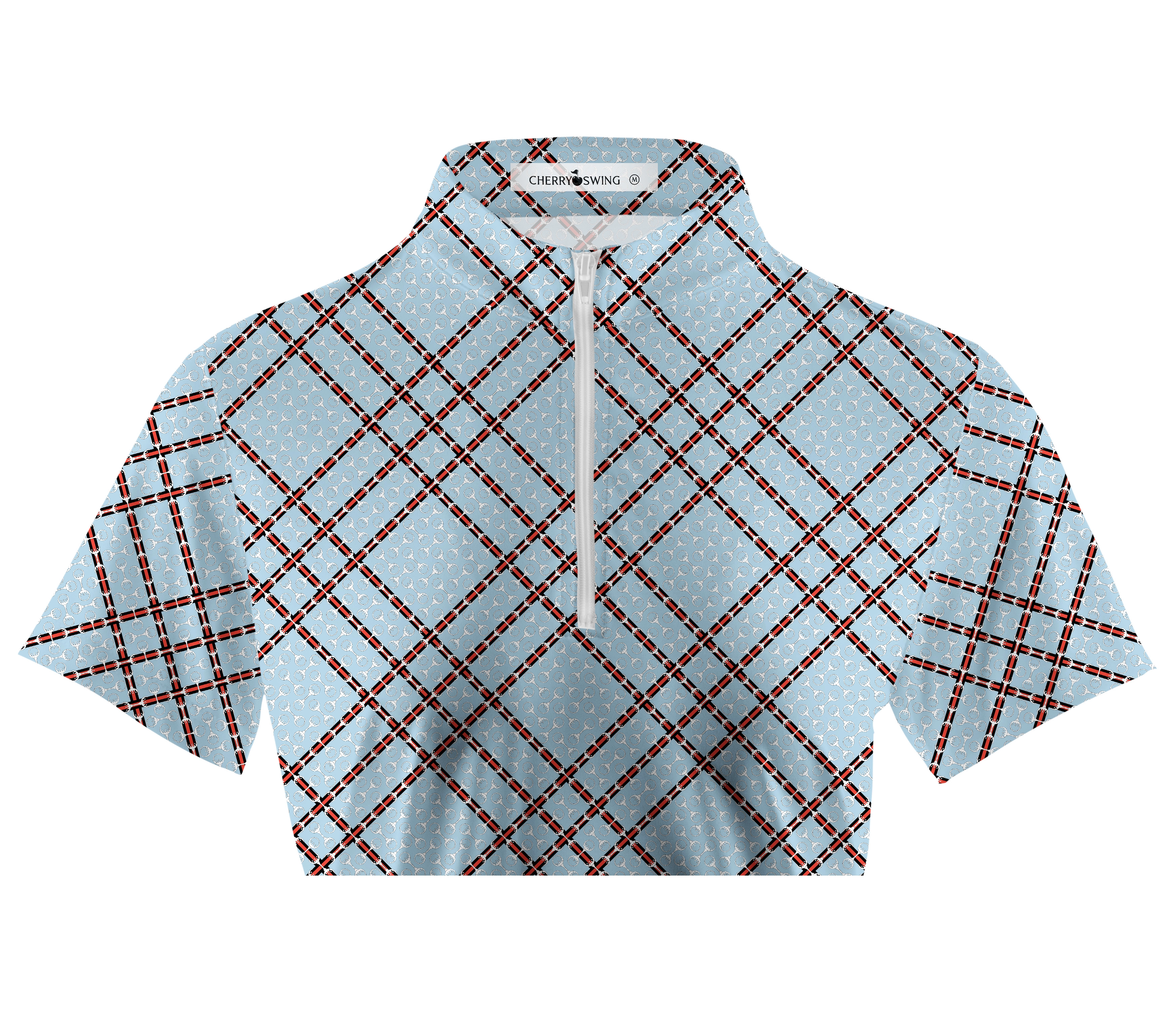 Cherryswing Women's Cassic Scottish Tartan Golf Short Sleeve Polo Shirt