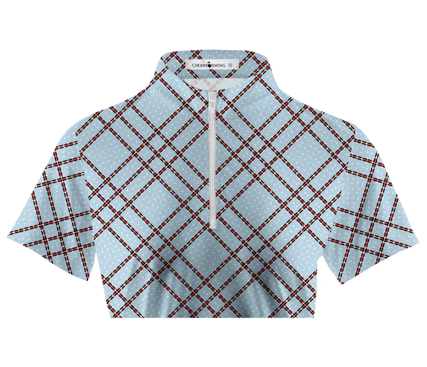 Cherryswing Women's Cassic Scottish Tartan Golf Short Sleeve Polo Shirt