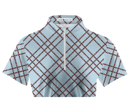 Cherryswing Women's Cassic Scottish Tartan Golf Short Sleeve Polo Shirt